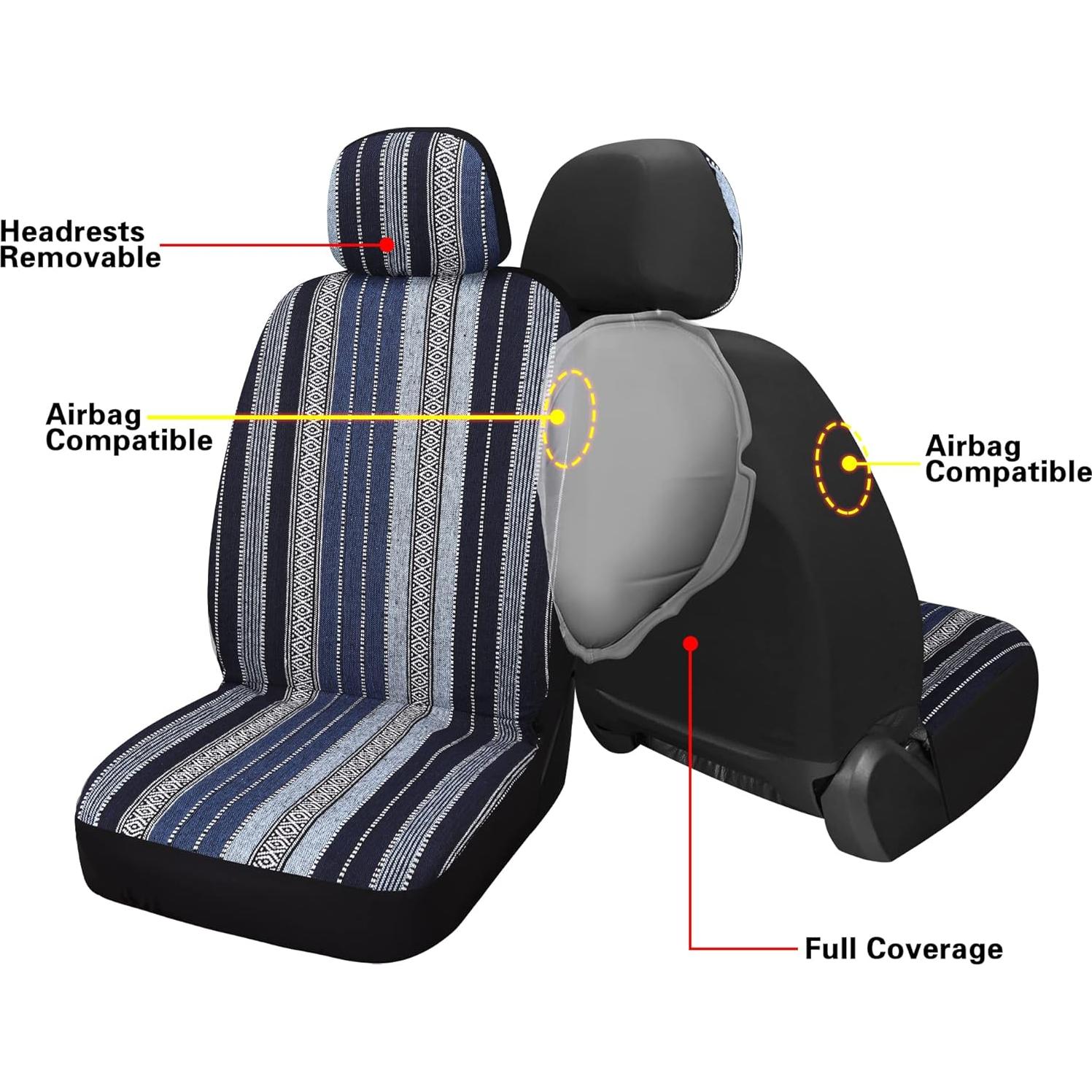 Funda de Asiento de Coche Pariitadin Azul con Almohadillas