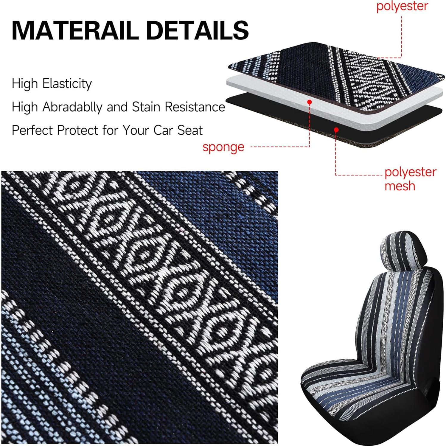 Funda de Asiento de Coche Pariitadin Azul con Almohadillas