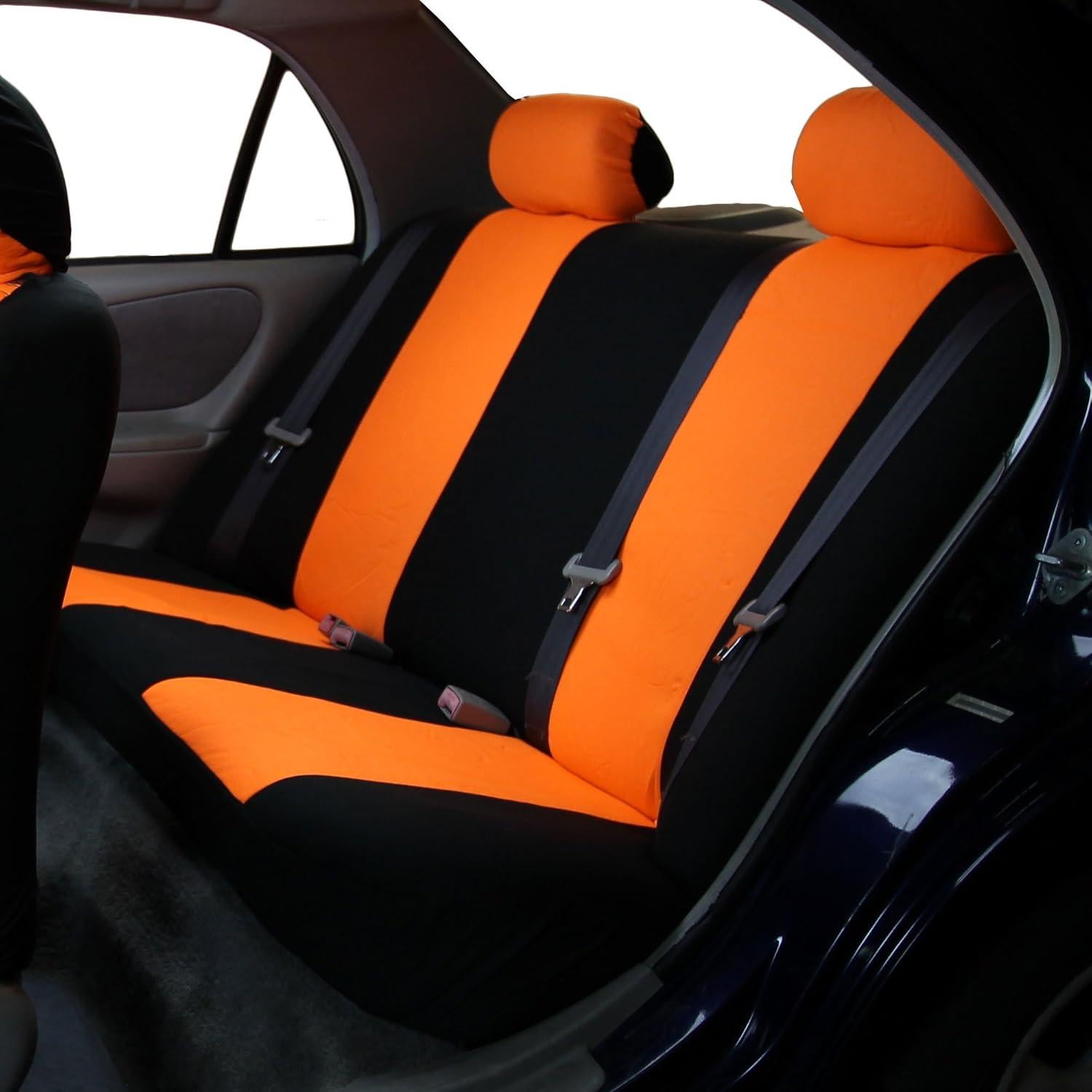 Cubiertas de Asiento Traseras TLH Naranja Ajuste Universal