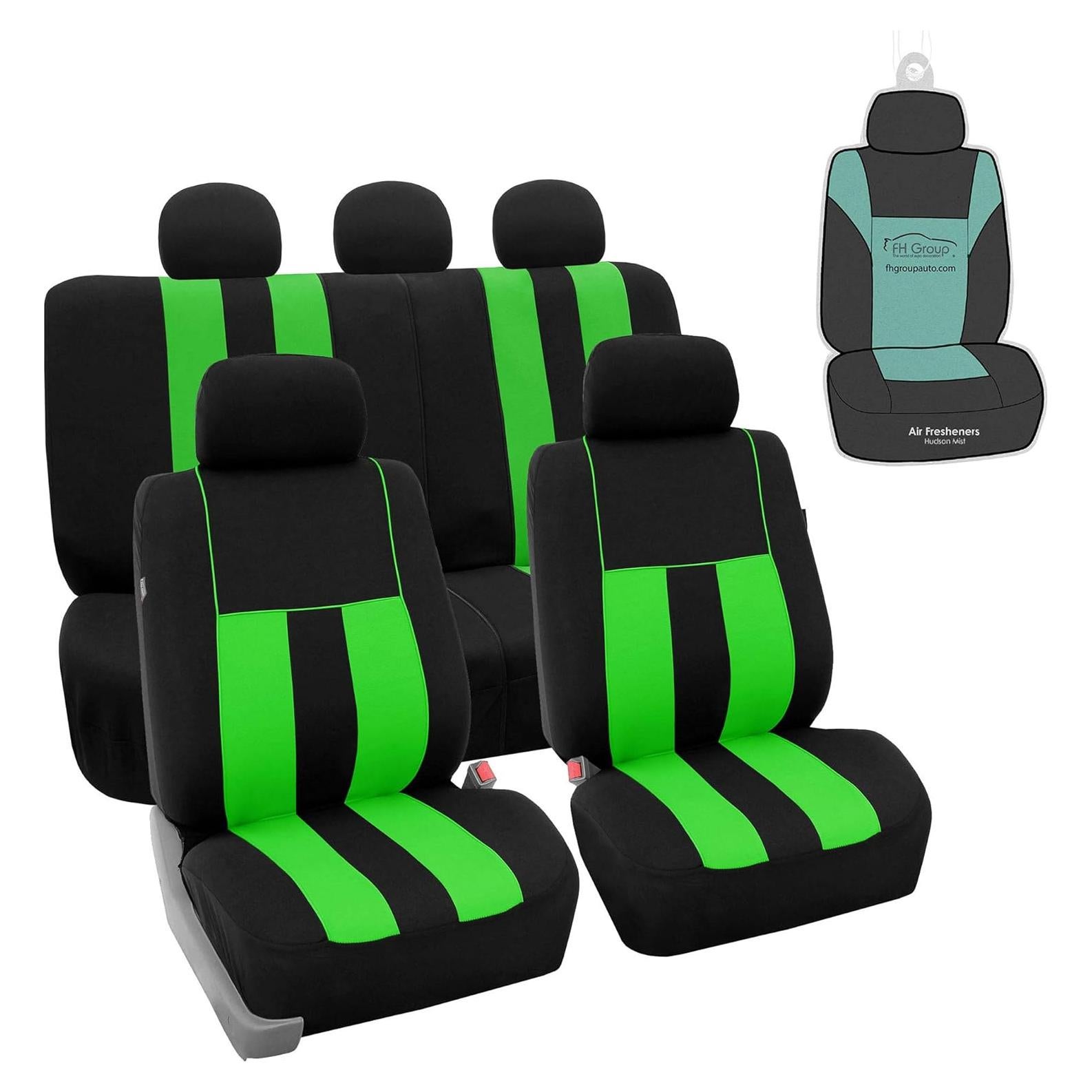 FH Group Funda de Asiento de Coche Completo Verde Ajuste Universal