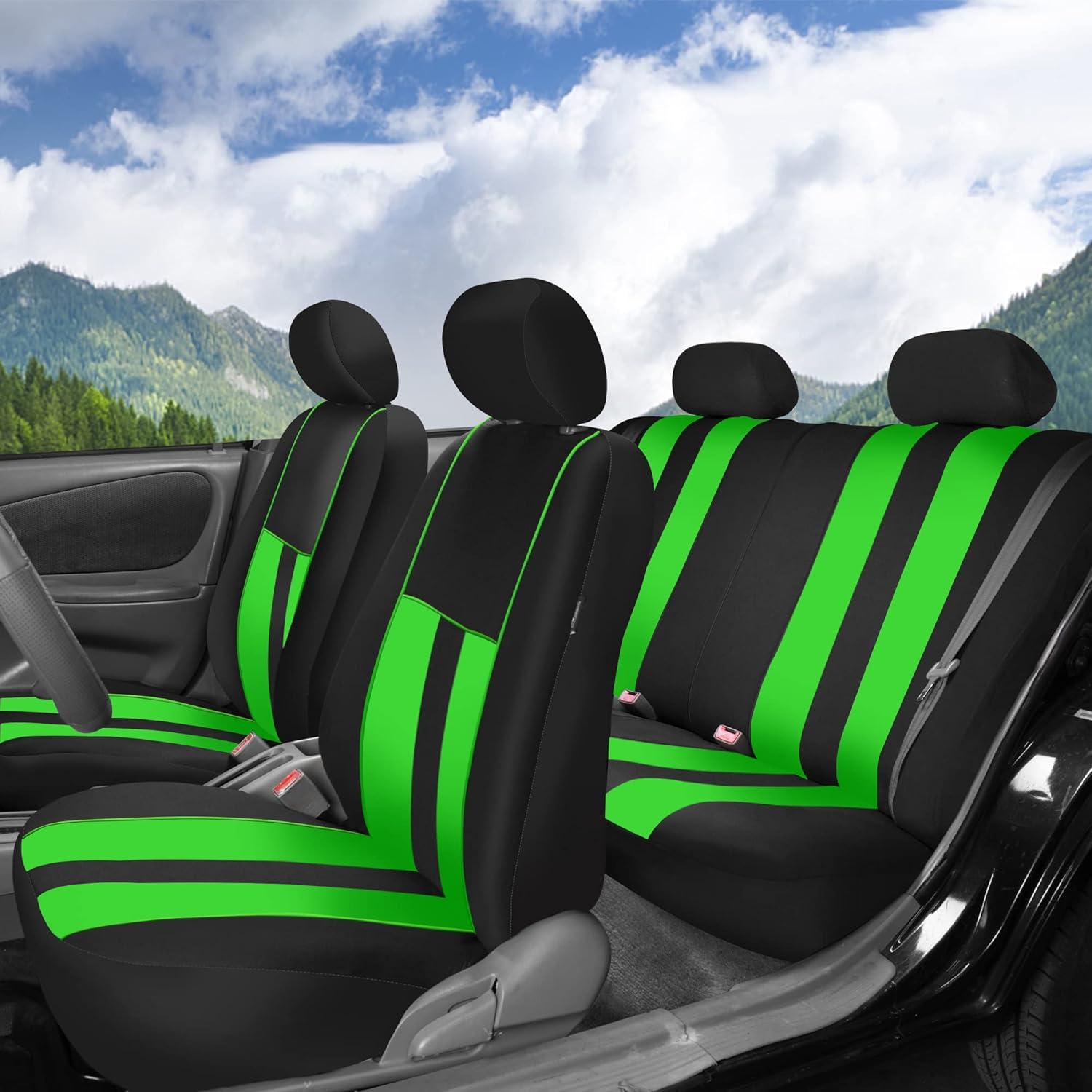 FH Group Funda de Asiento de Coche Completo Verde Ajuste Universal
