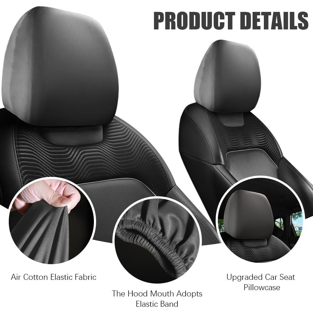 Funda de Cabecera de Asiento de Coche Smeyta SAZTT01 2 Pcs Gris