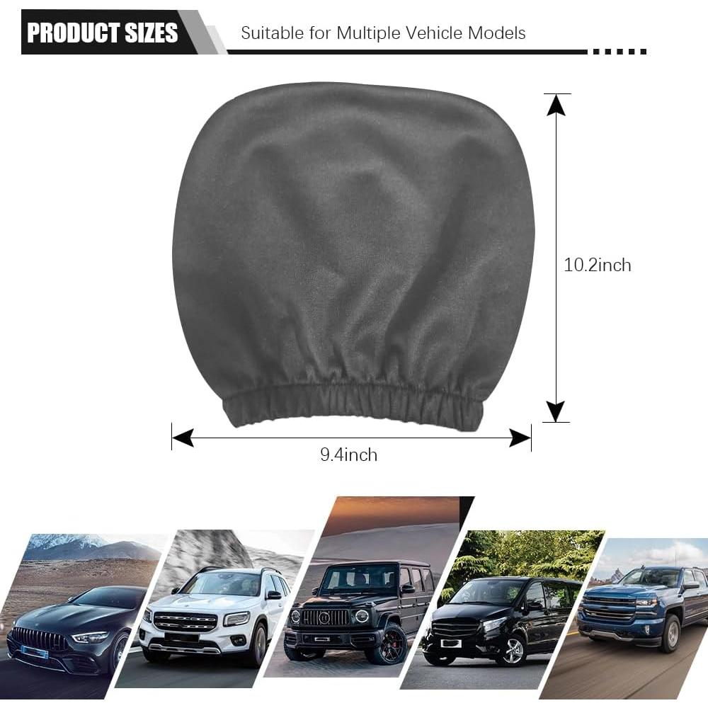 Funda de Cabecera de Asiento de Coche Smeyta SAZTT01 2 Pcs Gris