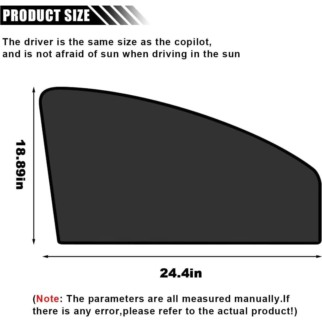 Cortinas Solares JOYCOURT para Ventanas Laterales de Coche 62x48cm