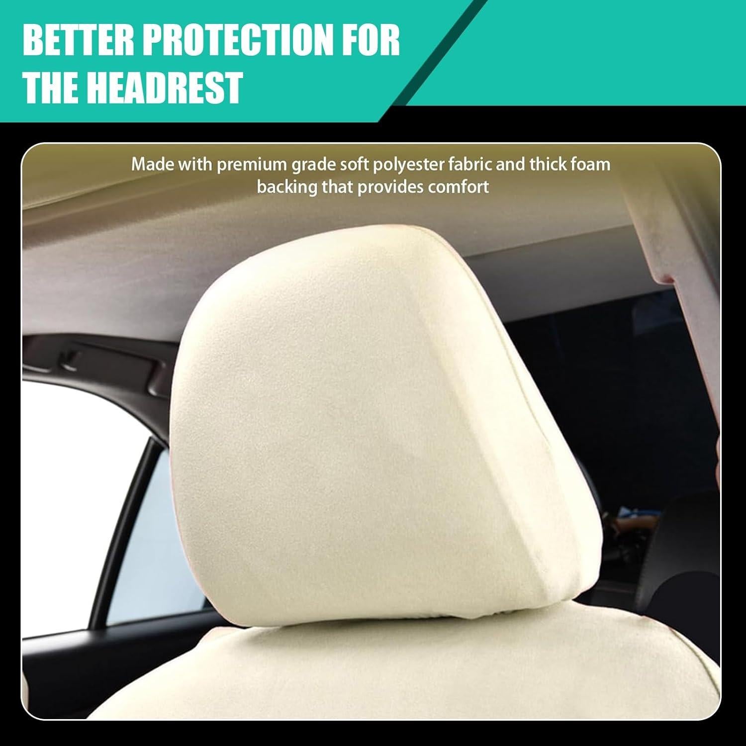 Cubiertas de Reposacabezas 2 PCS Beige FEDOEY Transpirables