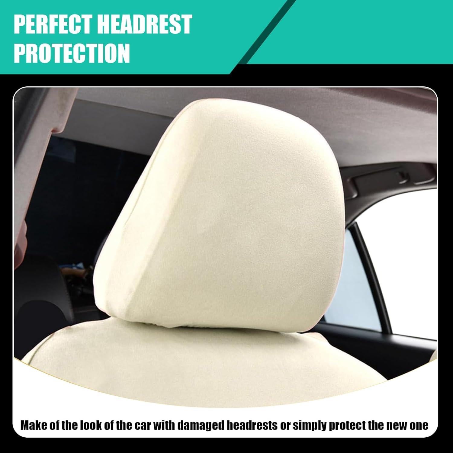 Cubiertas de Reposacabezas 2 PCS Beige FEDOEY Transpirables