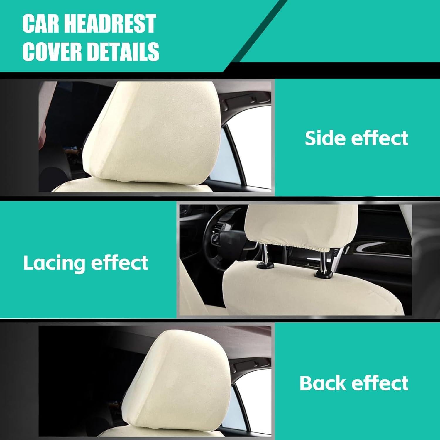 Cubiertas de Reposacabezas 2 PCS Beige FEDOEY Transpirables