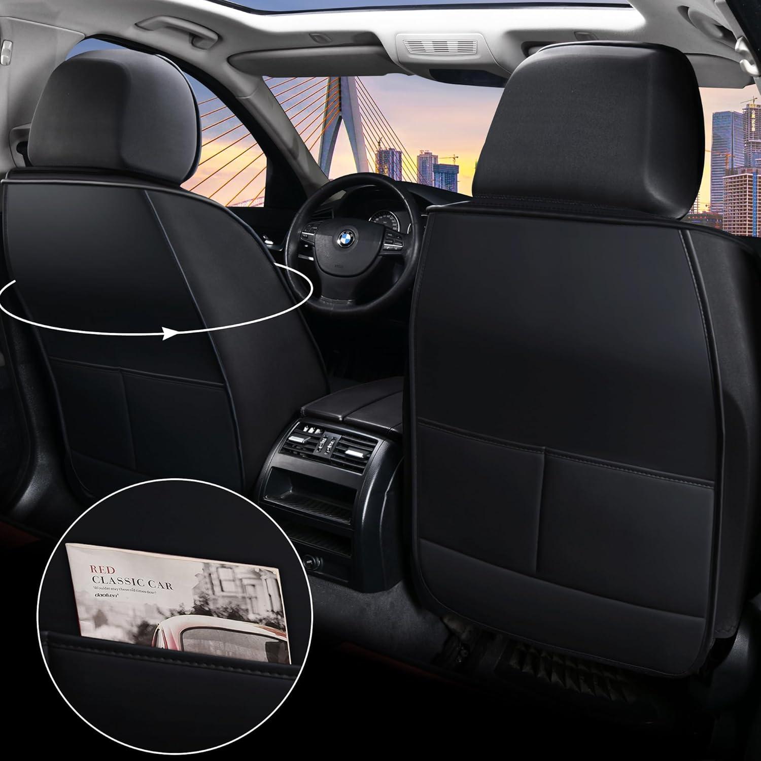 Fundas de Asiento de Auto Zvaluqy Zvaluqy05 Cuero Negro-Azul