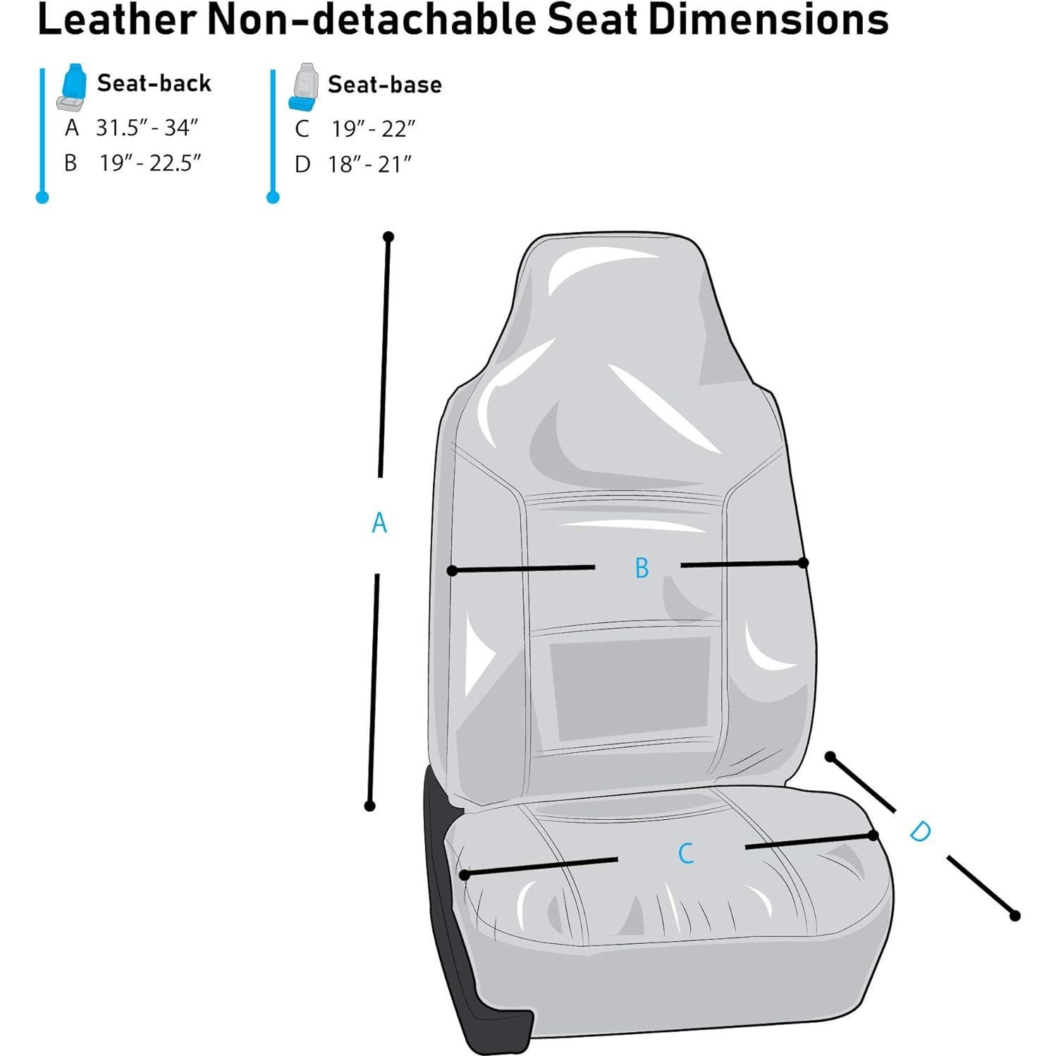 Cubiertas de Asiento de Cubo FH Group PU Cuero Negro - Ajuste Universal
