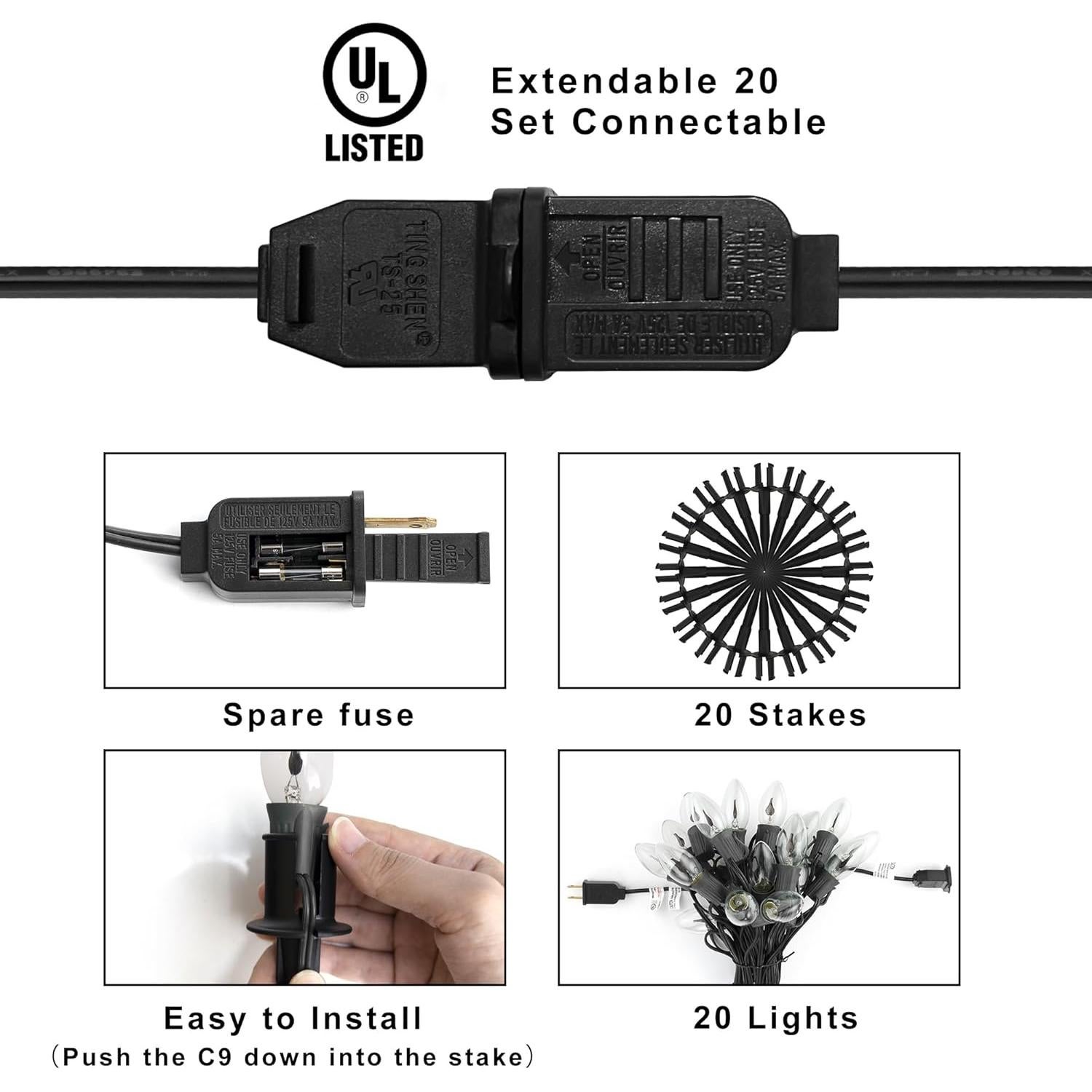 Luces de Cuerda de Llama Parpadeante C9 Beauty World 7.37m