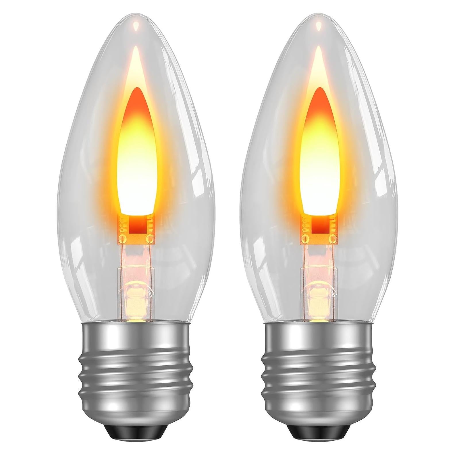 Bombillas LED Efecto Llama Hompavo - Paquete de 2, Vidrio E26