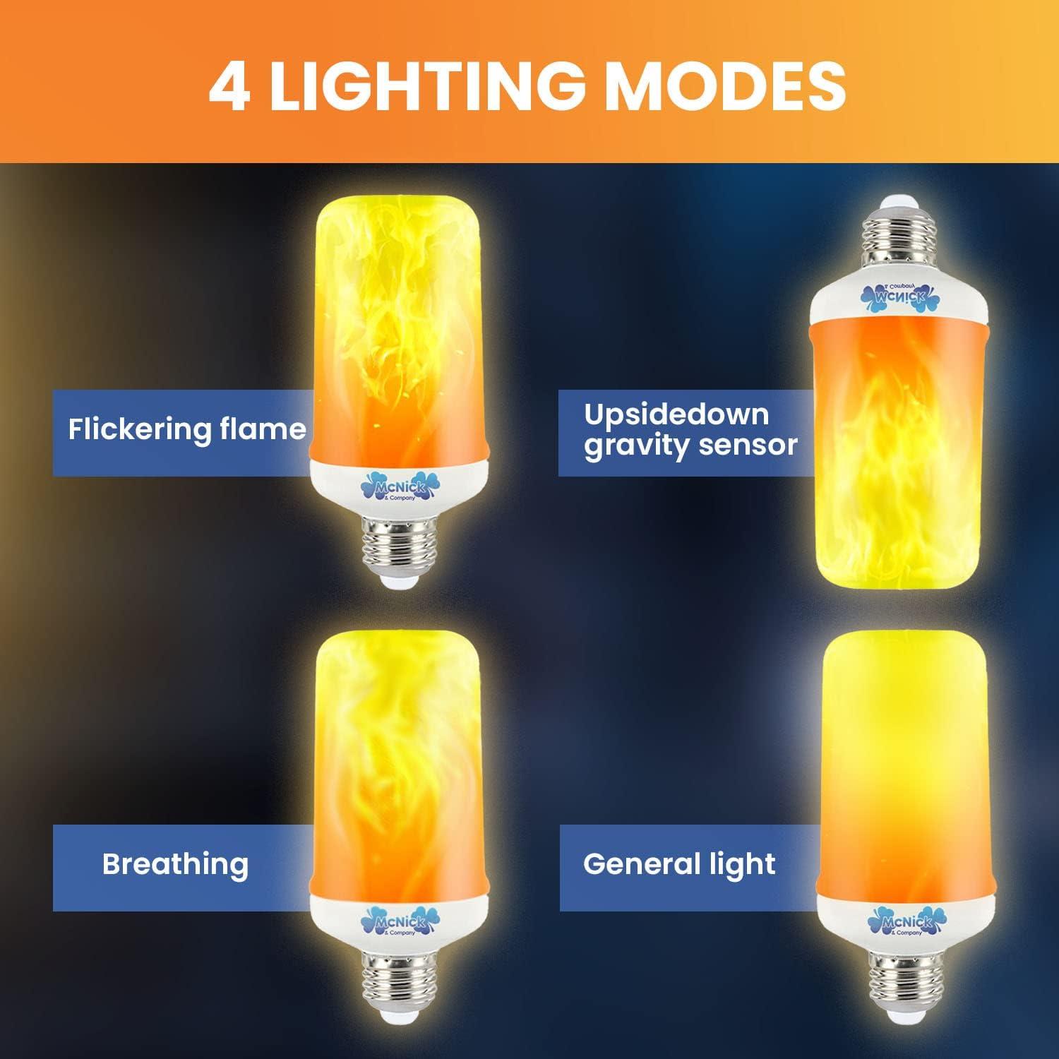 Bombillas LED de Llama MCNICK & COMPANY - 4 Modos E26
