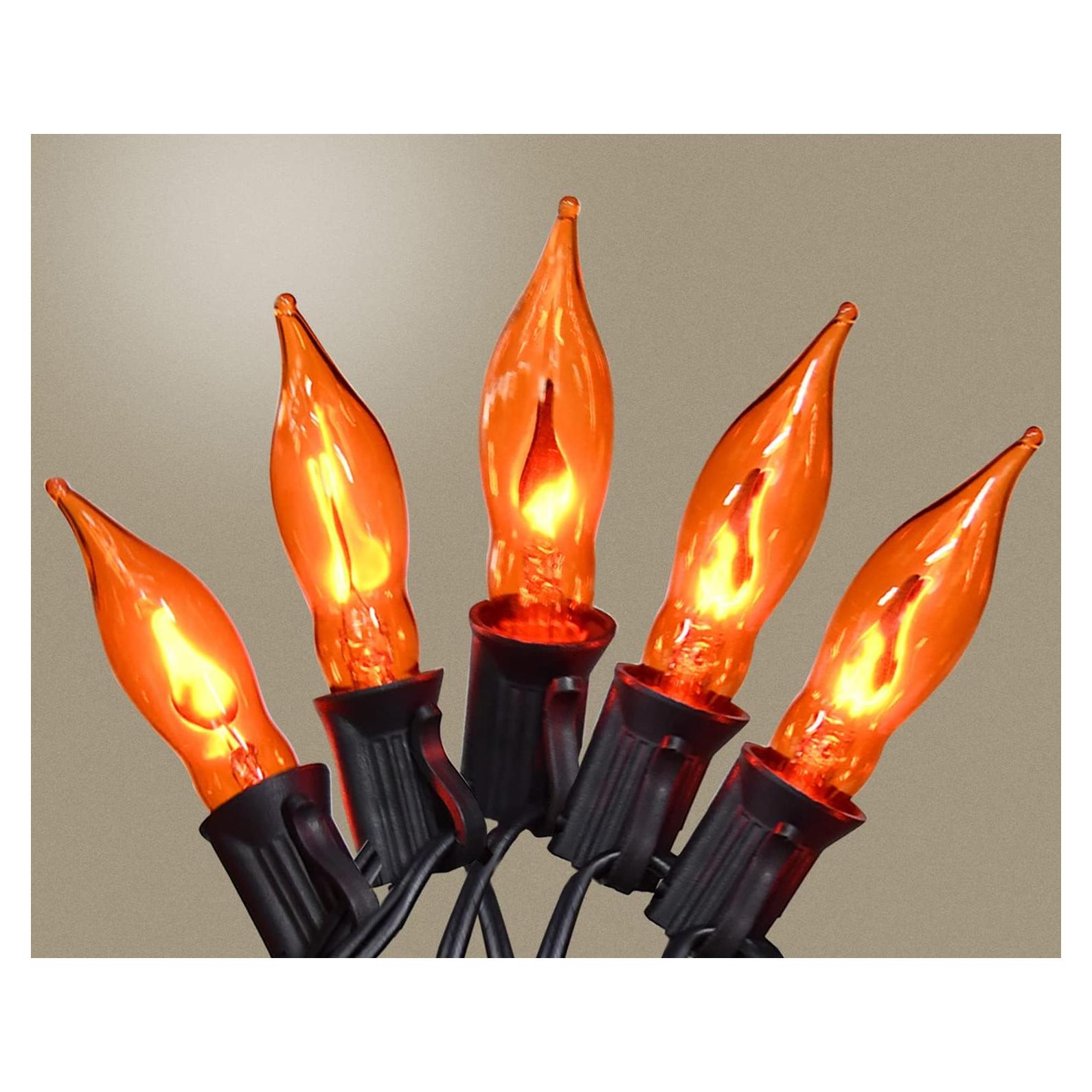 Luces de Cuerda Parpadeantes Naranjas SOTOPOO 3.9m Halloween