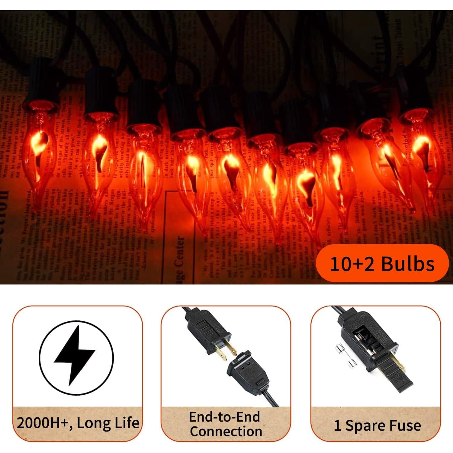 Luces de Cuerda Parpadeantes Naranjas SOTOPOO 3.9m Halloween