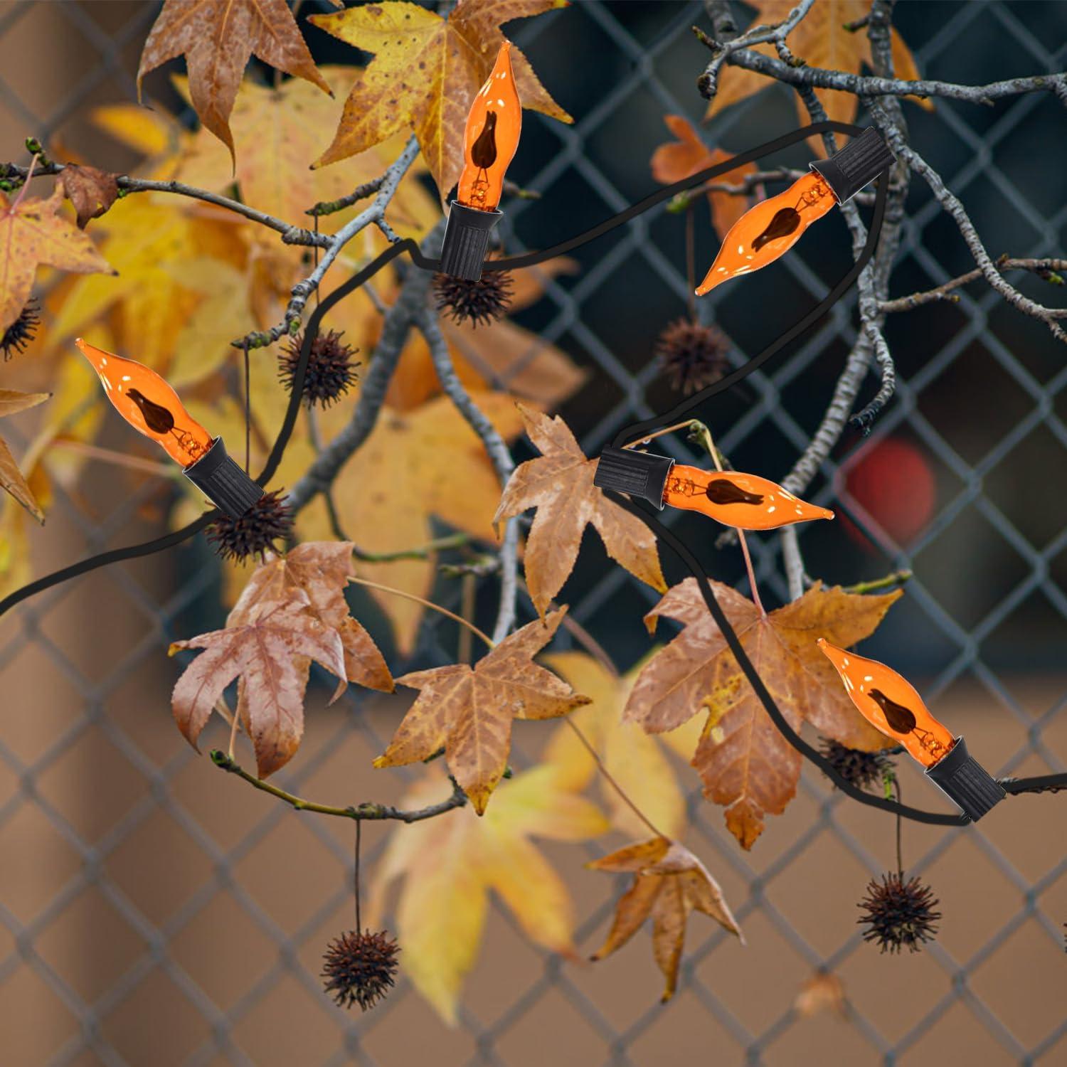 Luces de Cuerda Parpadeantes Naranjas SOTOPOO 3.9m Halloween