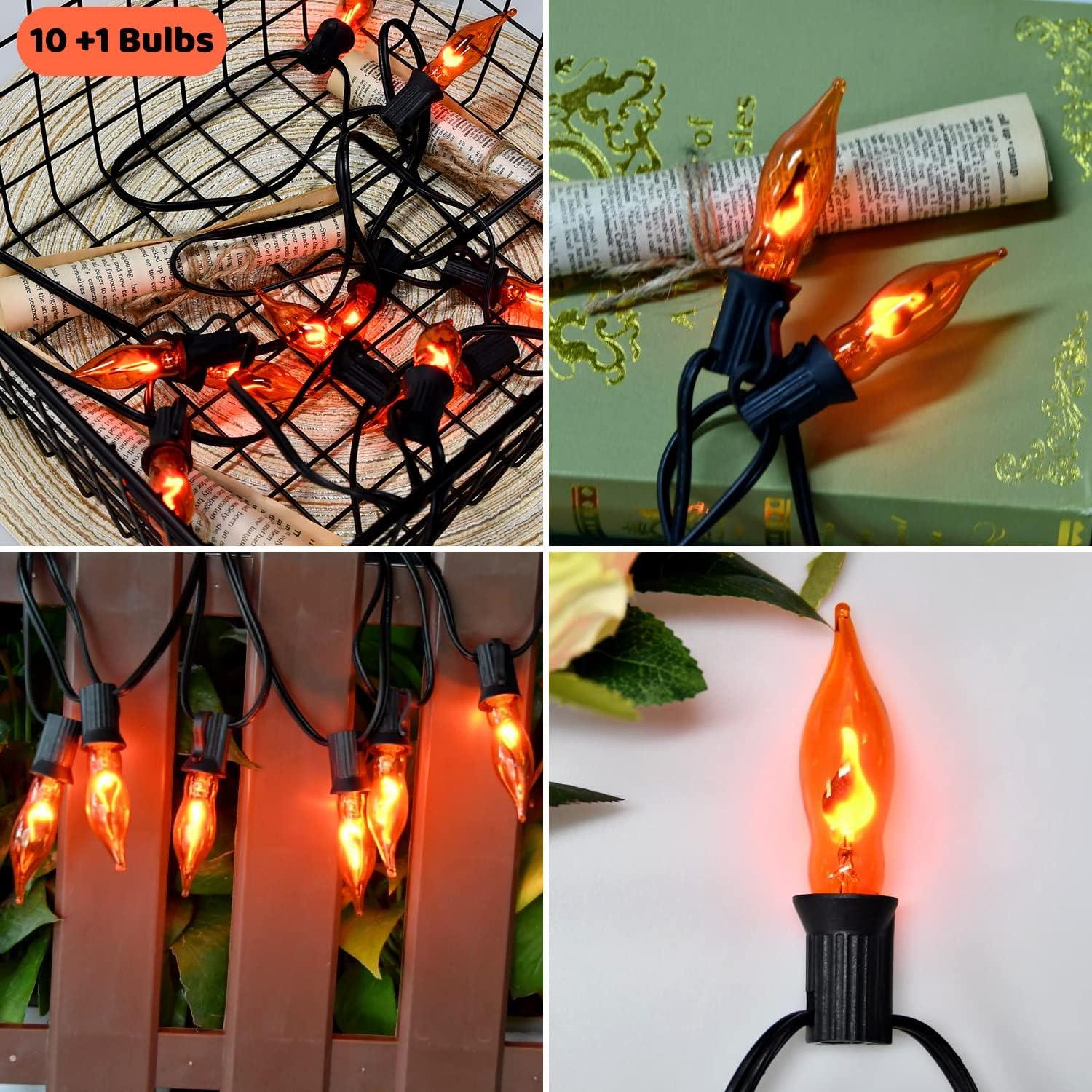 Luces de Cuerda Parpadeantes Naranjas SOTOPOO 3.9m Halloween