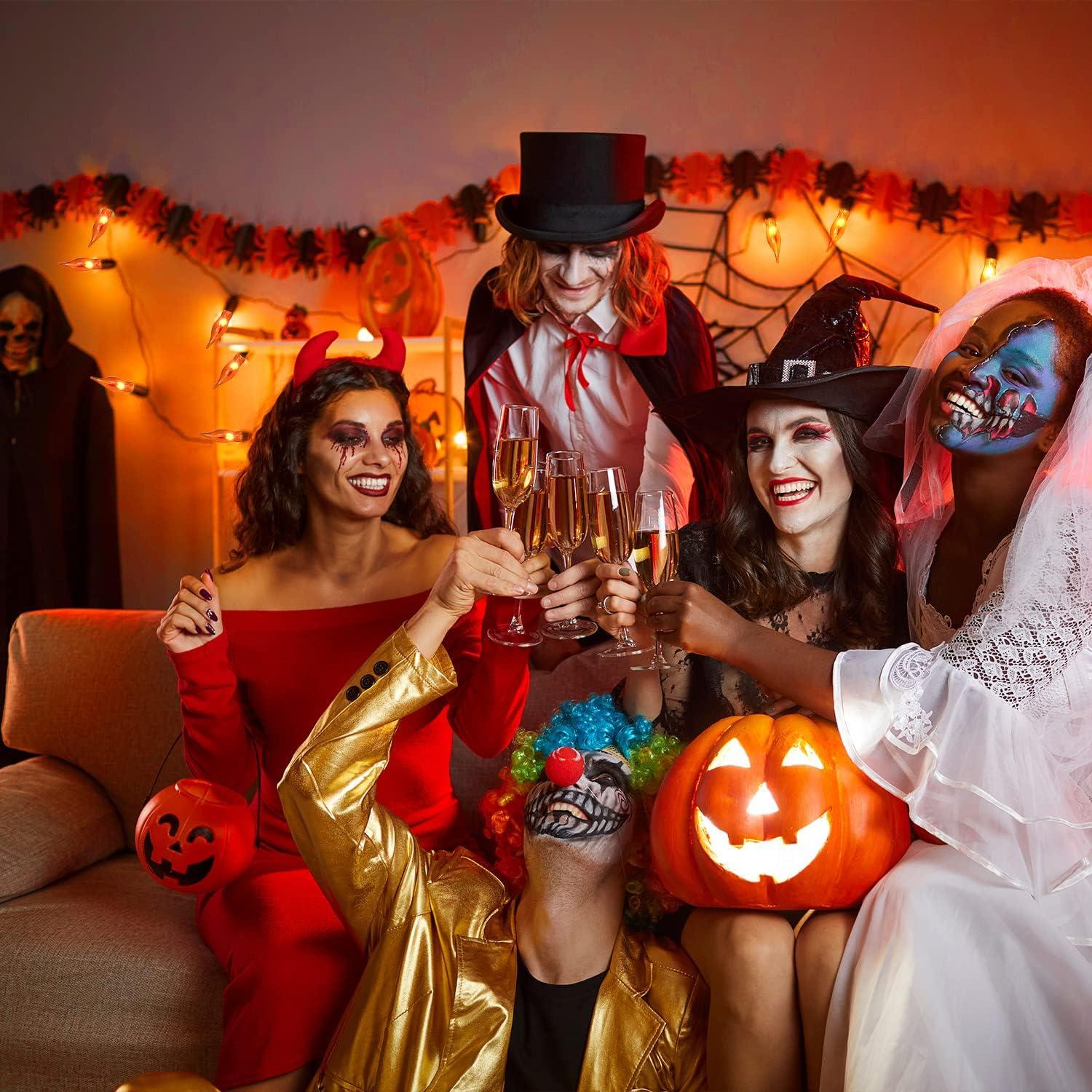 Luces de Cuerda Parpadeantes Naranjas SOTOPOO 3.9m Halloween