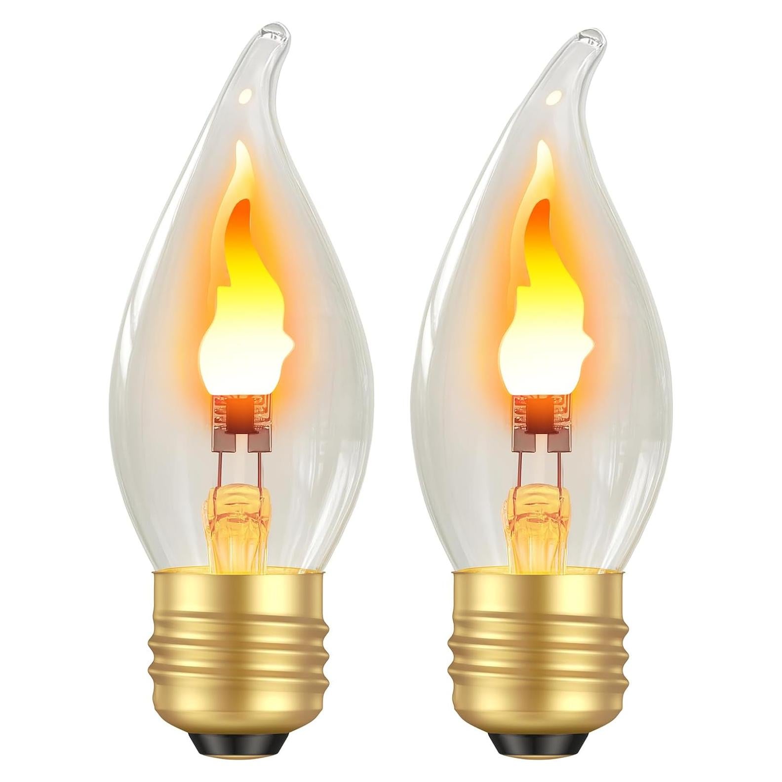 Bombillas de Luz E26 Hompavo 3W Efecto Fuego Realista - 2 Pzas