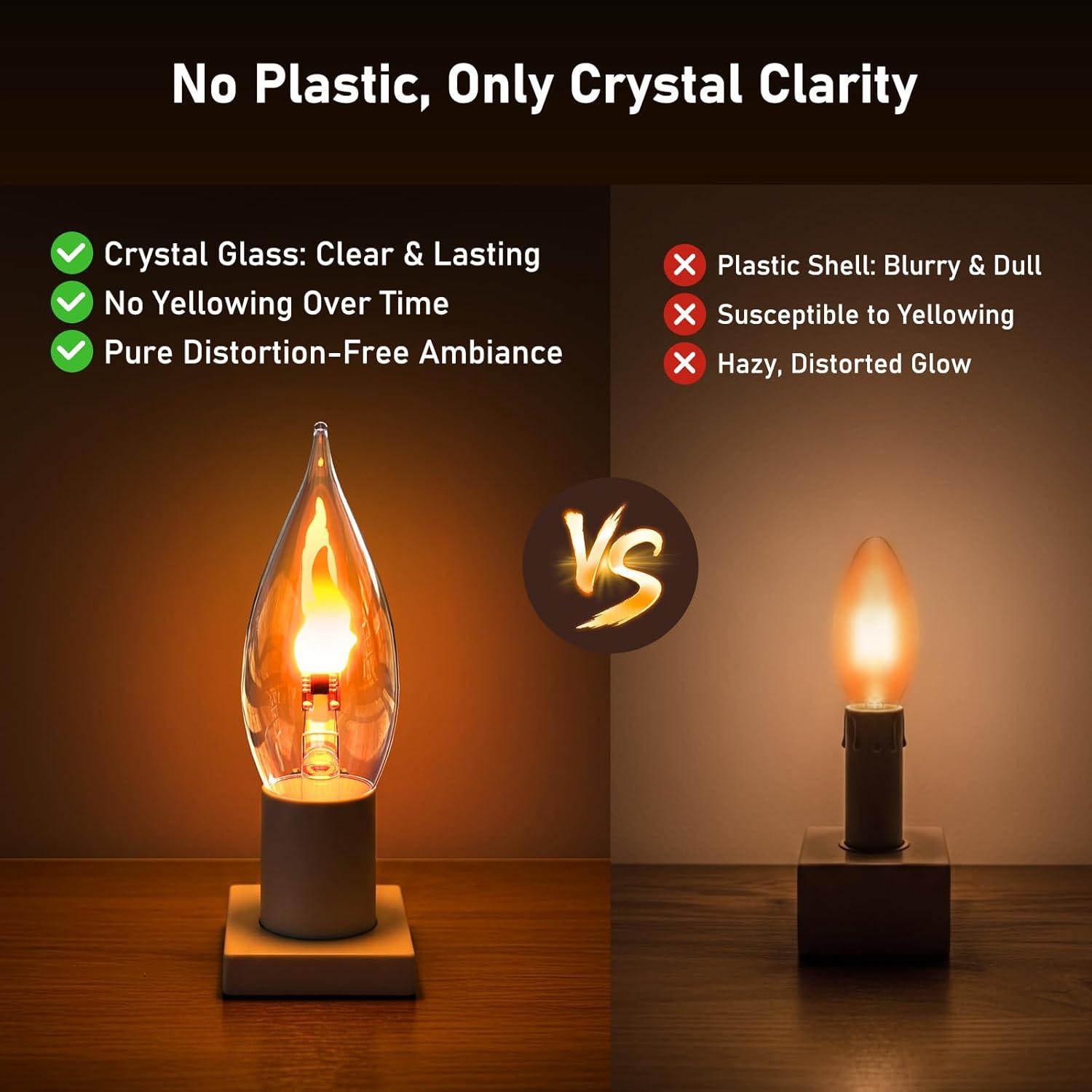 Bombillas de Luz E26 Hompavo 3W Efecto Fuego Realista - 2 Pzas