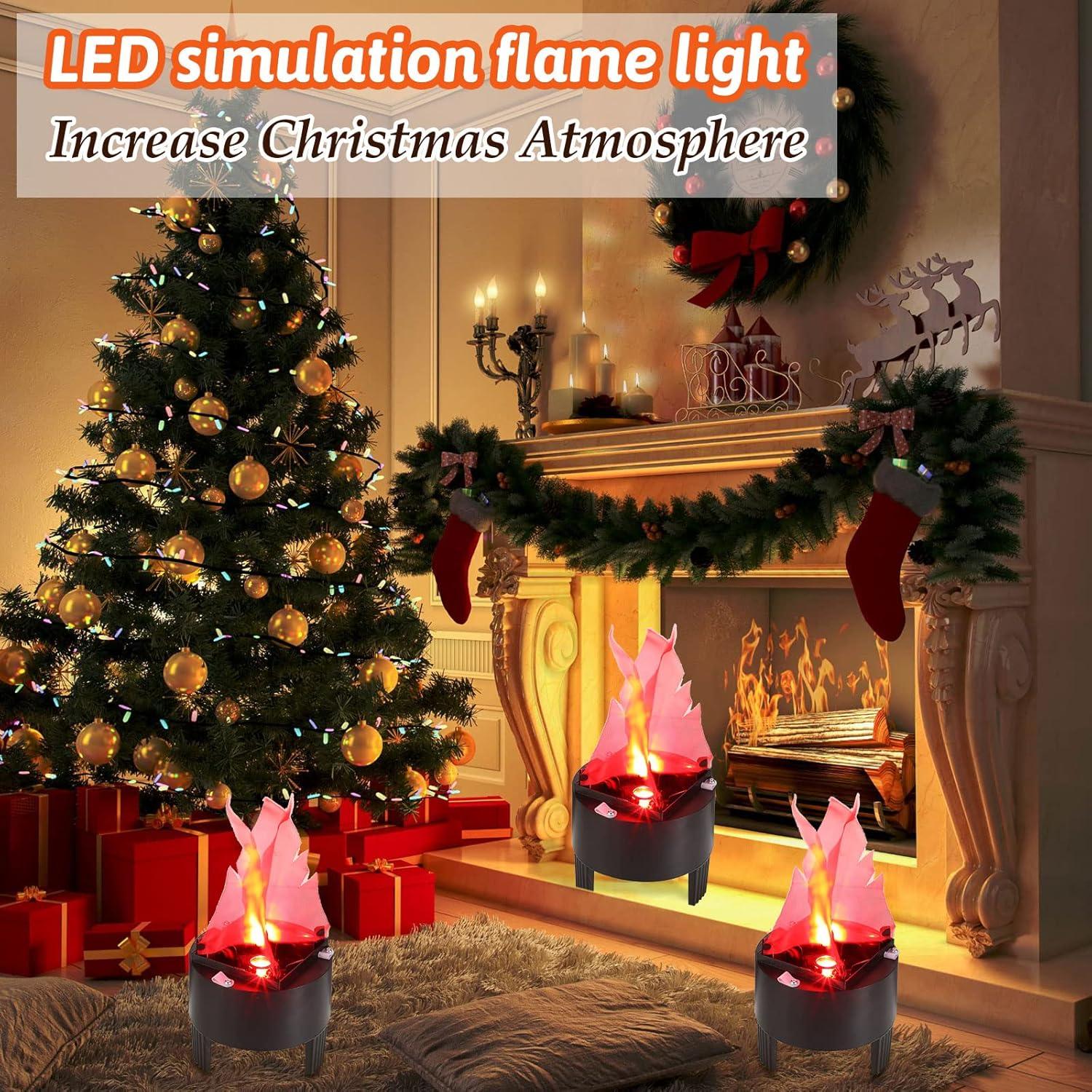 Lámpara de Llama Falsa LED 3 Pcs Macarrie 110V Decoración