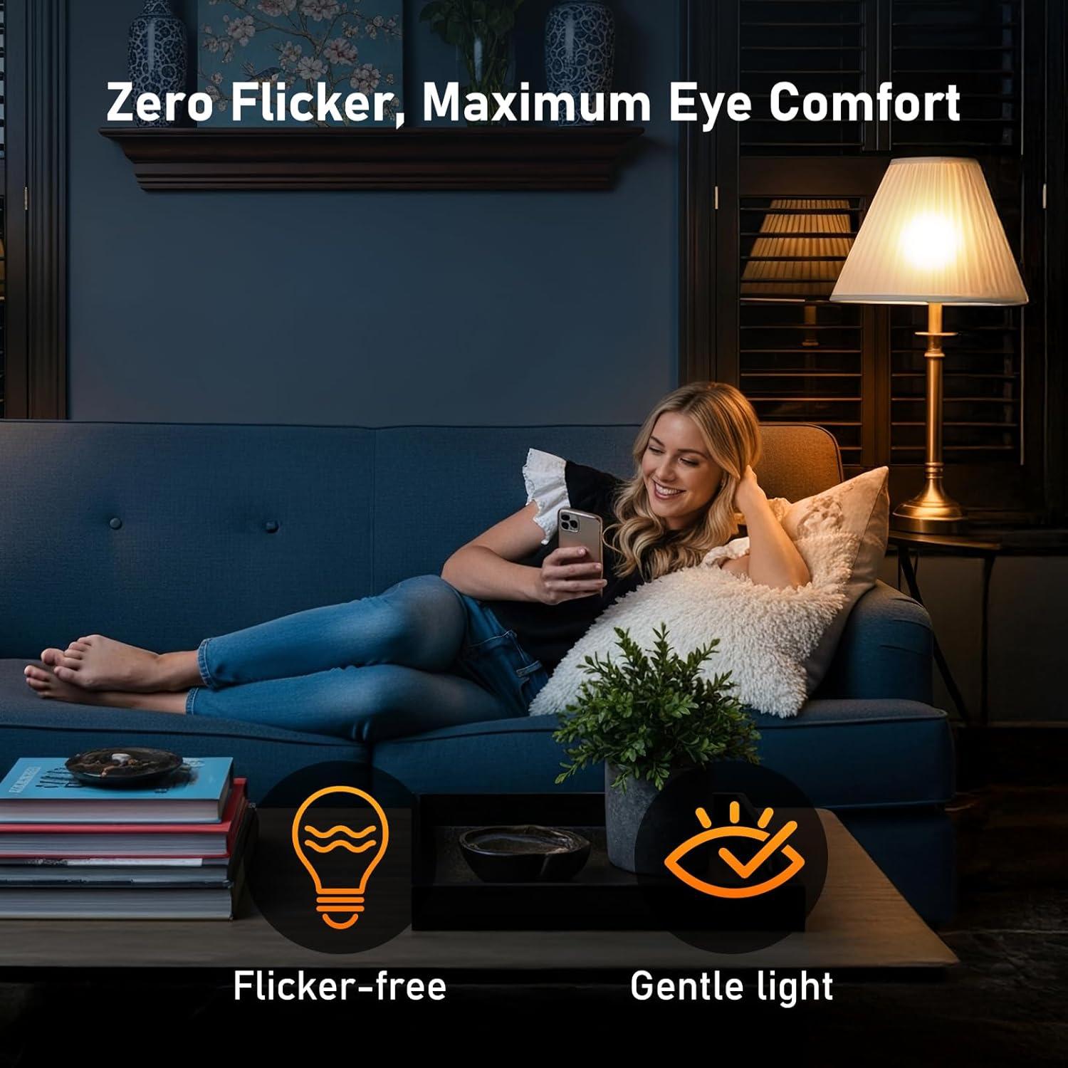 Bombillas LED Efecto Llama Hompavo - Paquete de 6, Vidrio, 3W