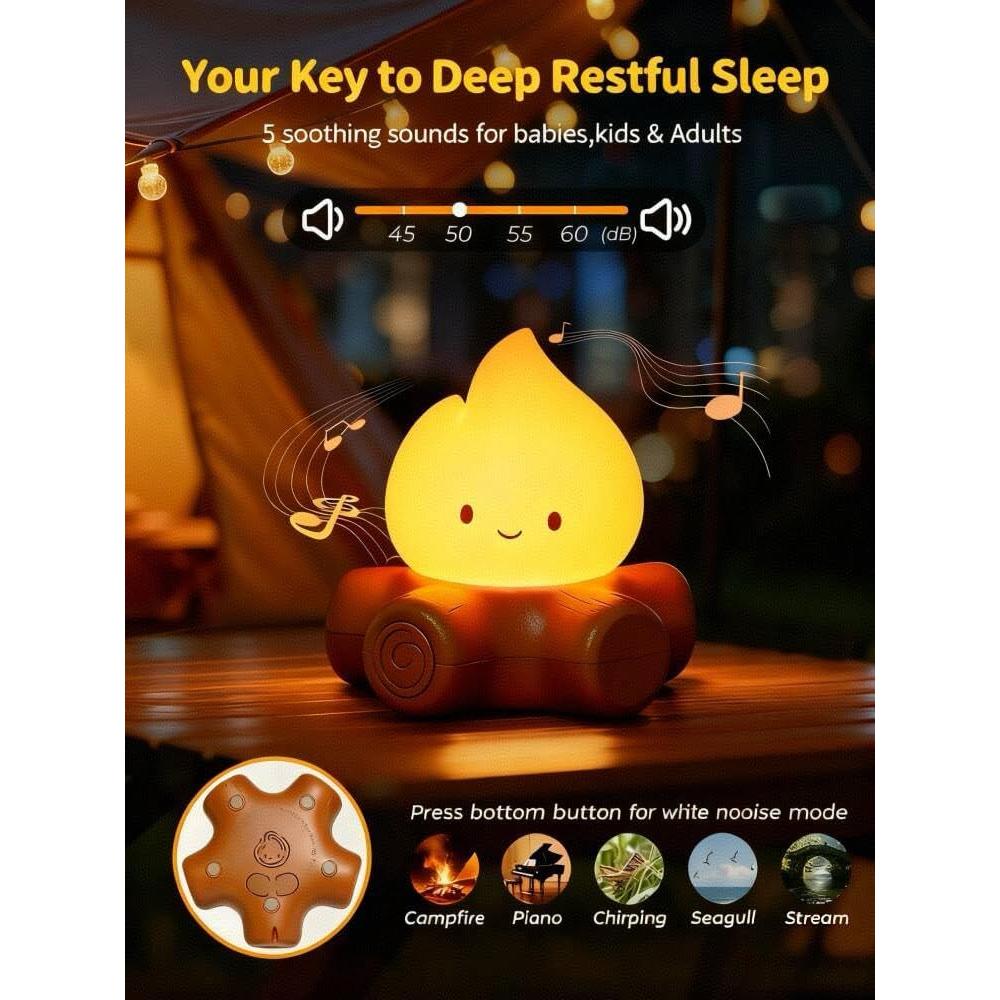 Luz Nocturna Recargable Tarinks Fogata 9.6cm con Ruido Blanco