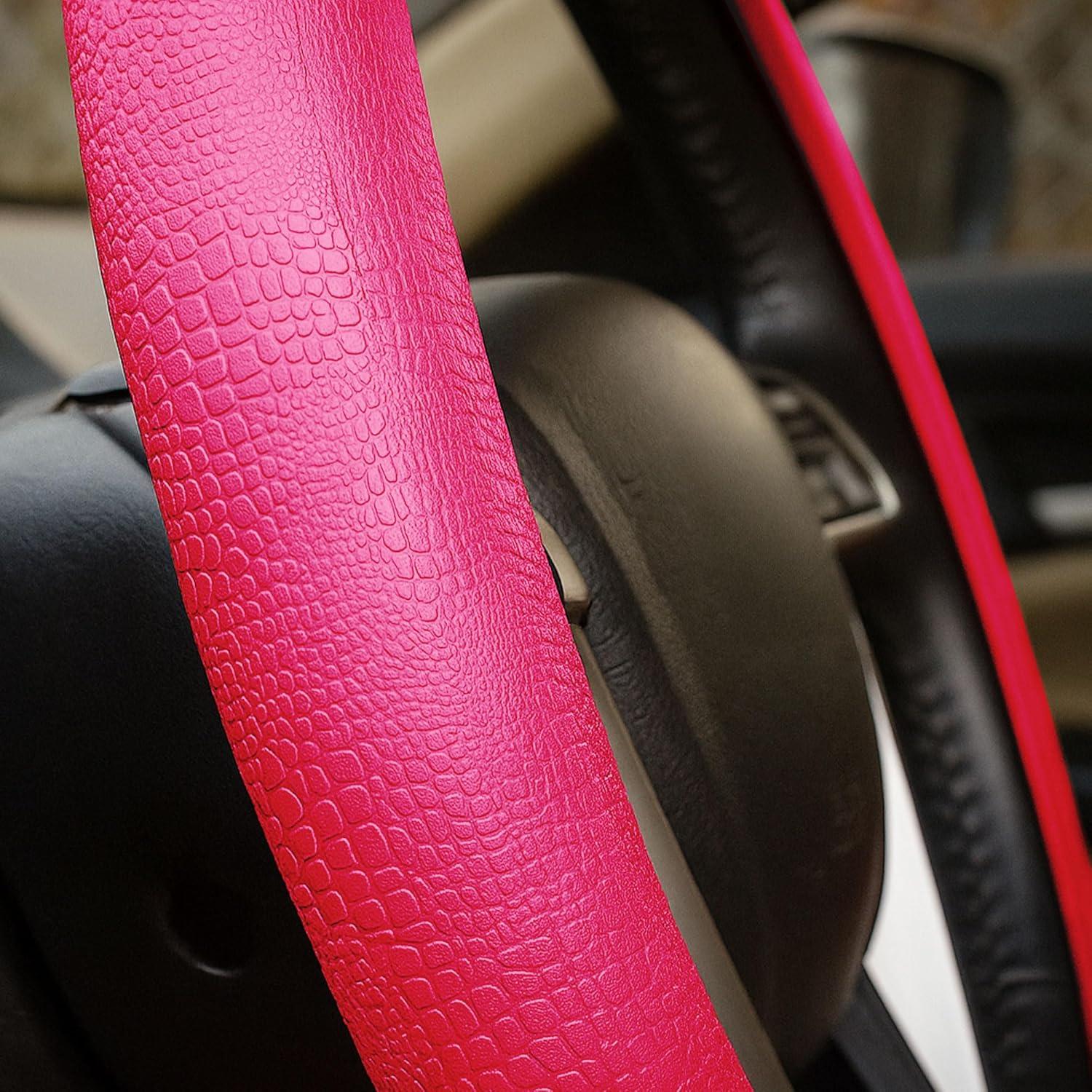 Cubierta de volante FH Group Silicona Patrón Serpiente Magenta