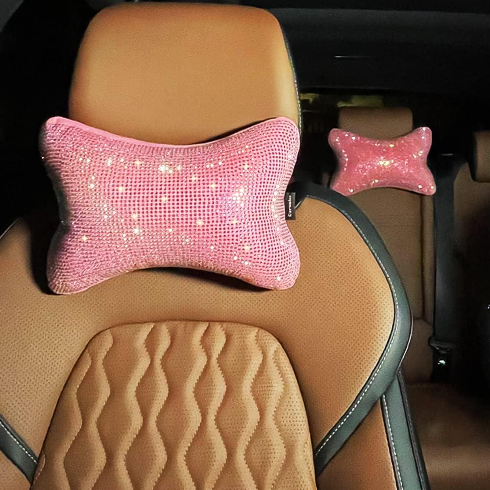 Almohada de Cuello para Auto Carwales Rosa 2 Piezas Soporte