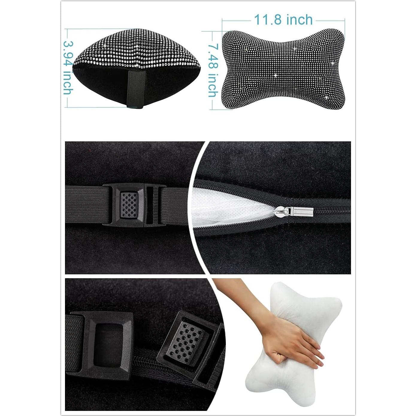 Almohada de Cuello para Auto Carwales Rosa 2 Piezas Soporte