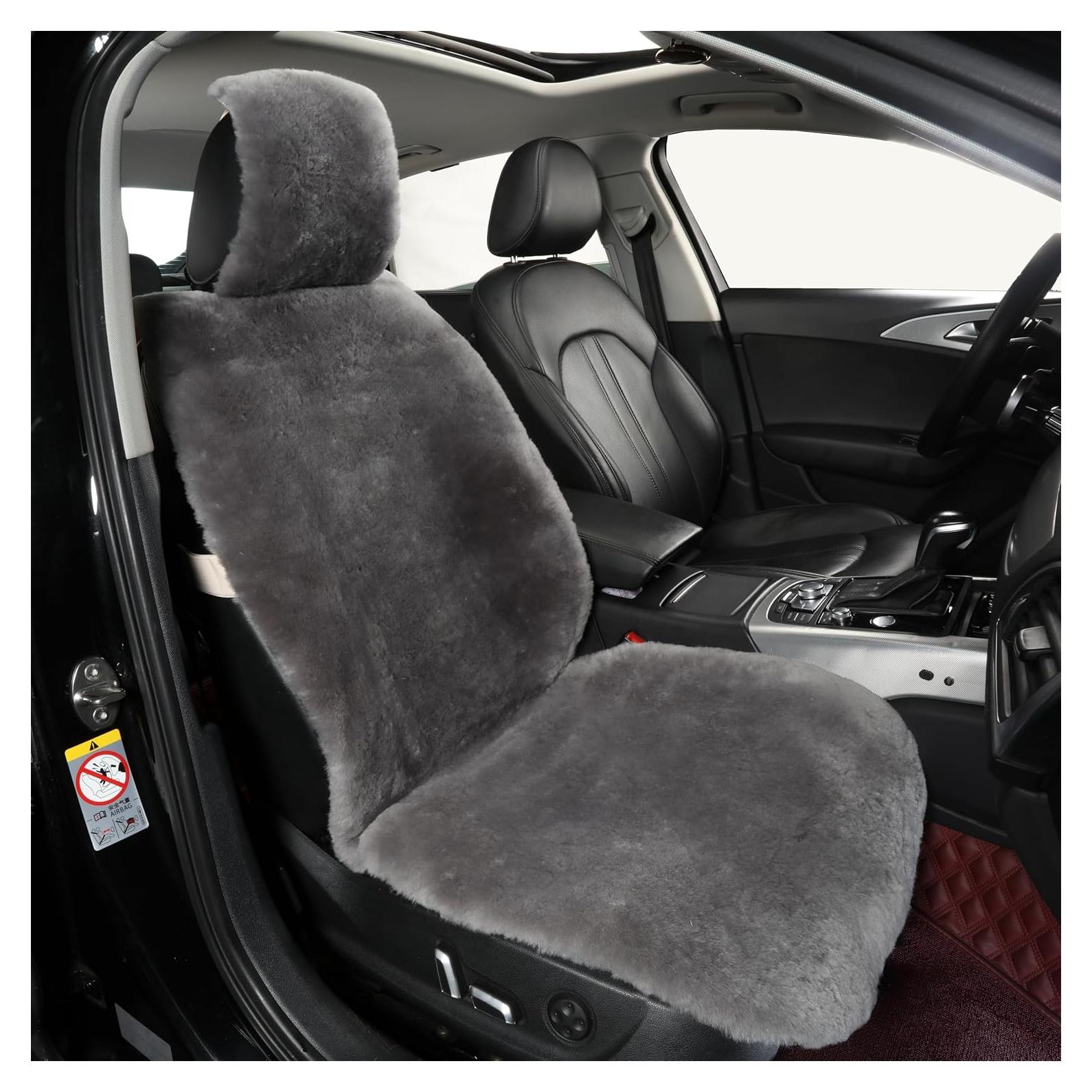 Cubierta de Asiento de Piel de Oveja AGFNGE Gris Universal