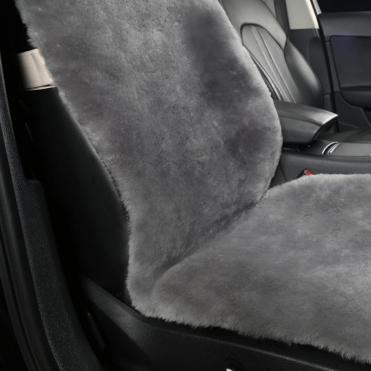 Cubierta de Asiento de Piel de Oveja AGFNGE Gris Universal