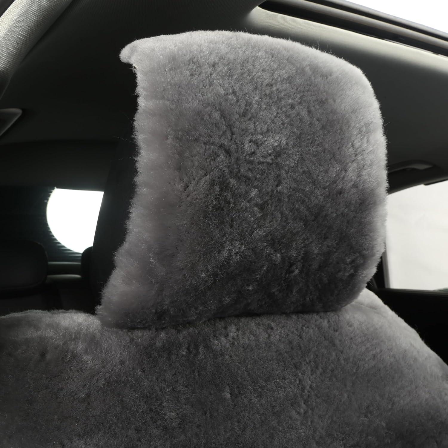 Cubierta de Asiento de Piel de Oveja AGFNGE Gris Universal