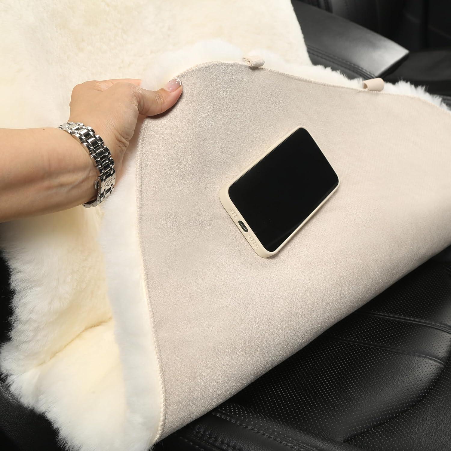 Cubierta de Asiento de Piel de Oveja AGFNGE Gris Universal