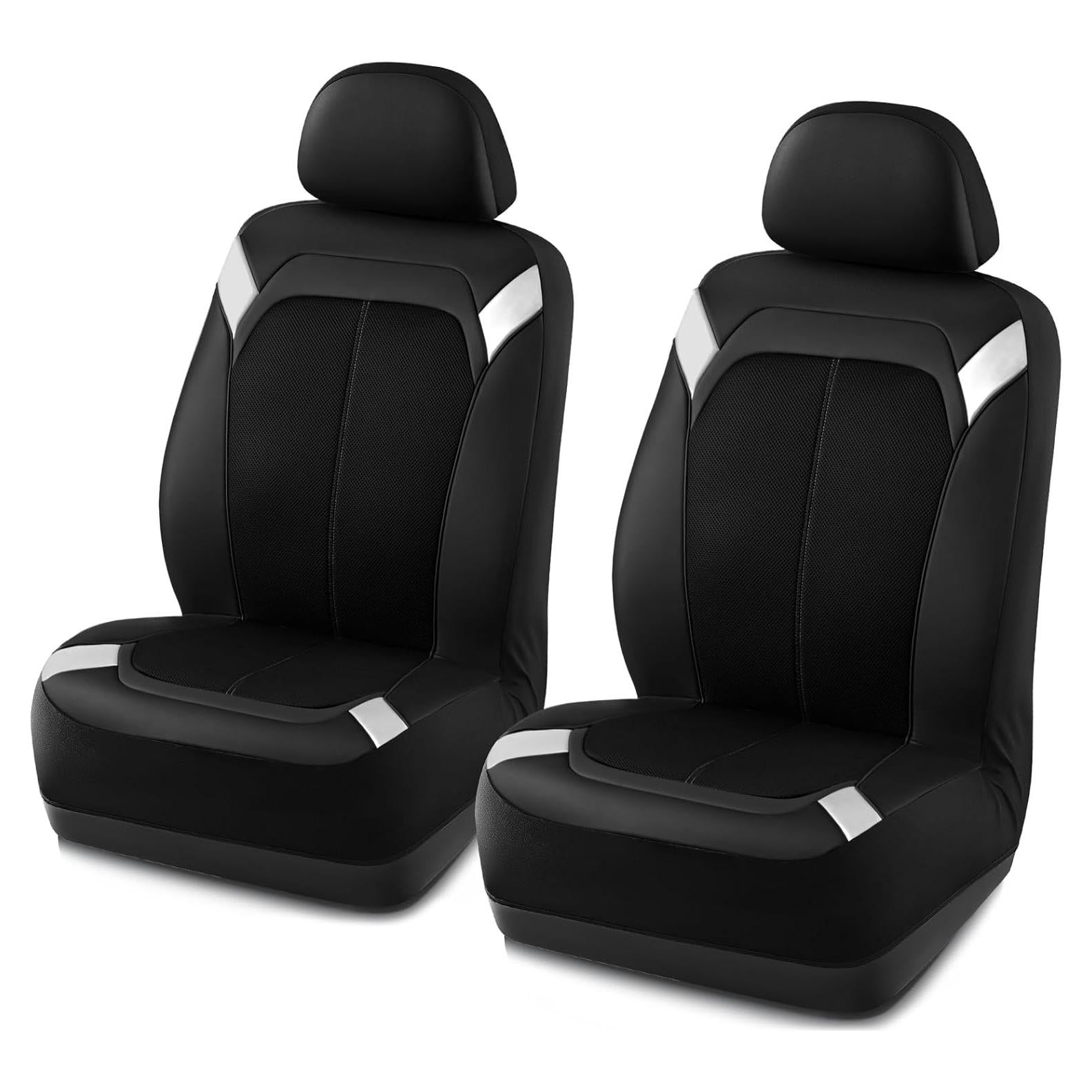 Funda de Asiento de Auto PIC AUTO - Cuero Negro y Plateado Universal