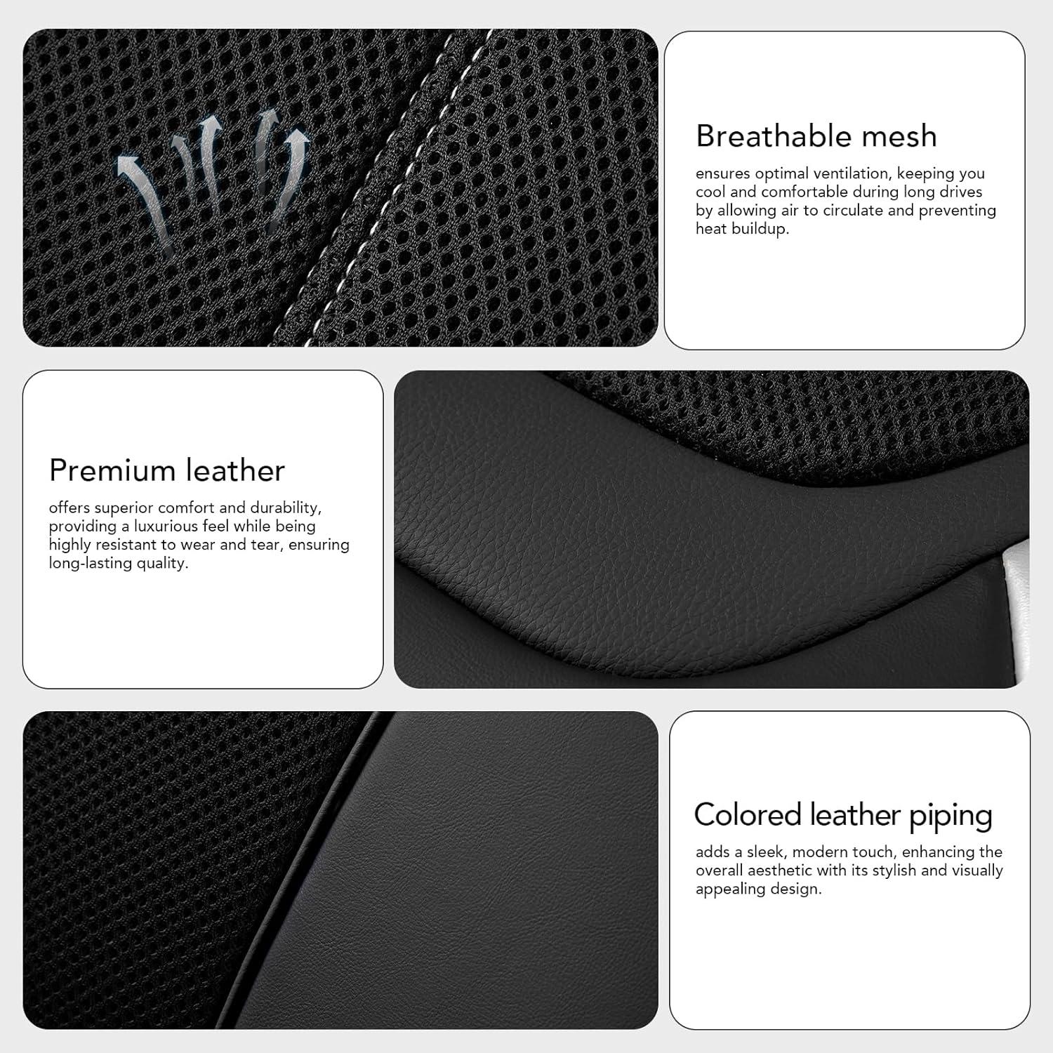 Funda de Asiento de Auto PIC AUTO - Cuero Negro y Plateado Universal