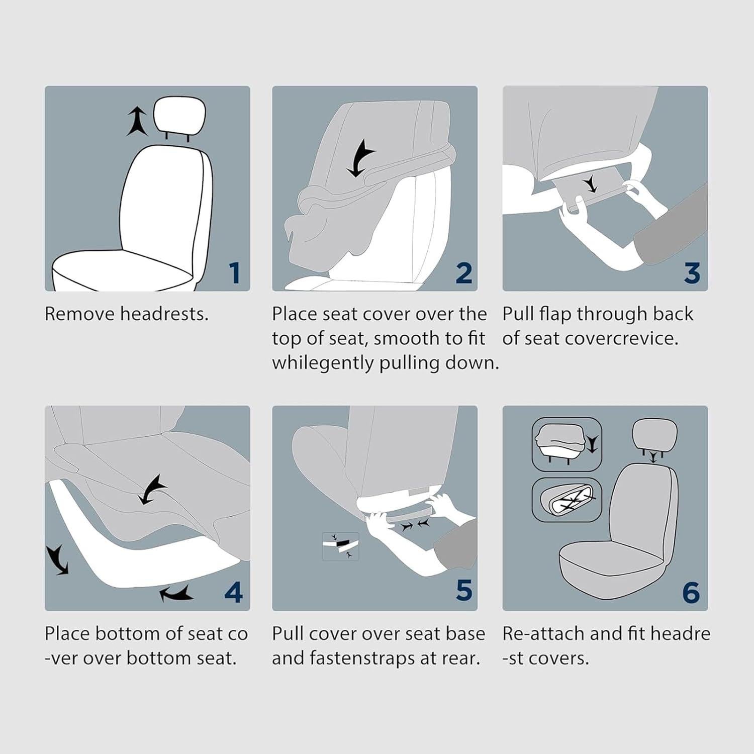 Funda de Asiento de Auto PIC AUTO - Cuero Negro y Plateado Universal