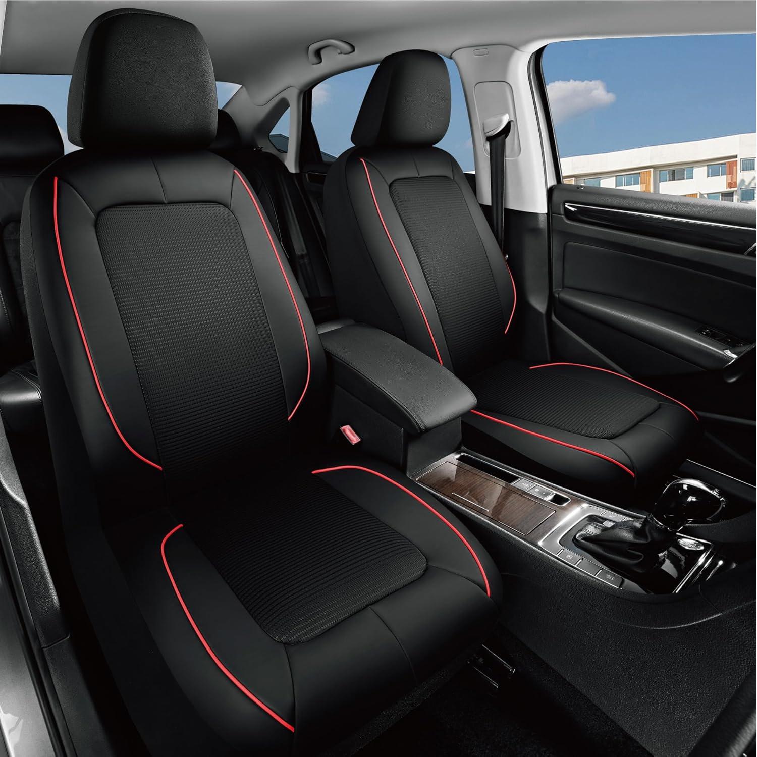 Funda de Asiento de Coche PIC AUTO Rojo Delantero Cuero Malla