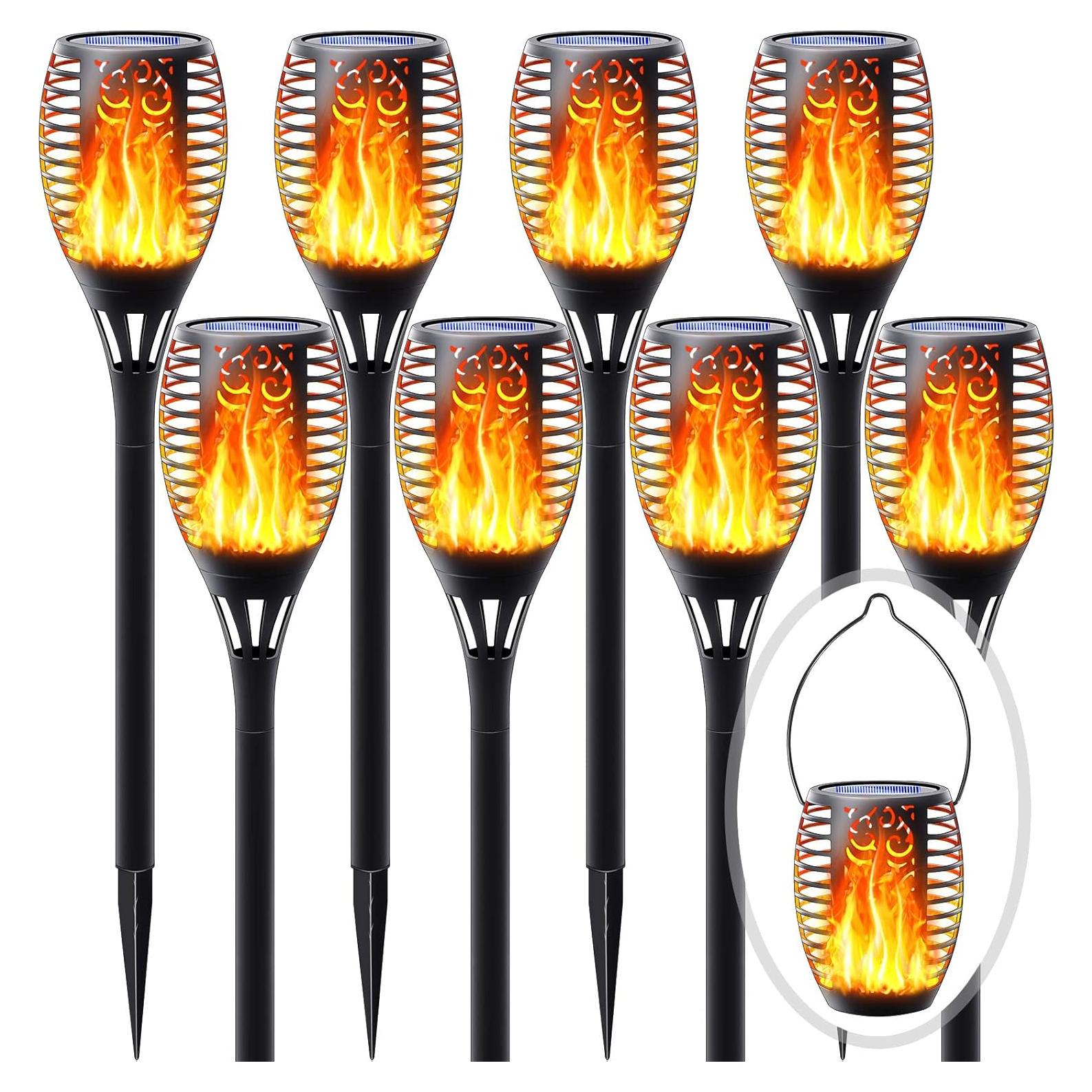 8 Pack Luz Solar Antorcha FITSAN 3 en 1 Decorativa IP65