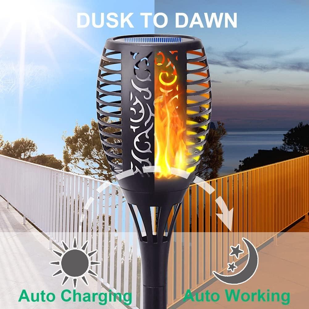 8 Pack Luz Solar Antorcha FITSAN 3 en 1 Decorativa IP65