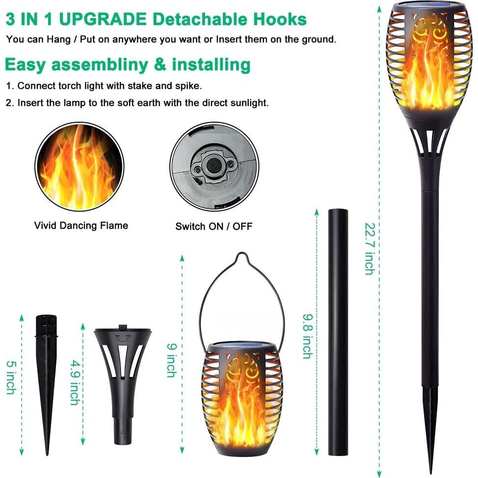 8 Pack Luz Solar Antorcha FITSAN 3 en 1 Decorativa IP65