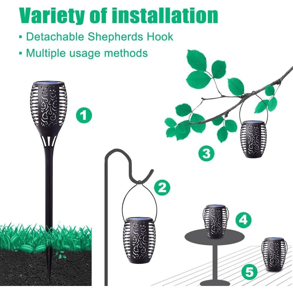 8 Pack Luz Solar Antorcha FITSAN 3 en 1 Decorativa IP65