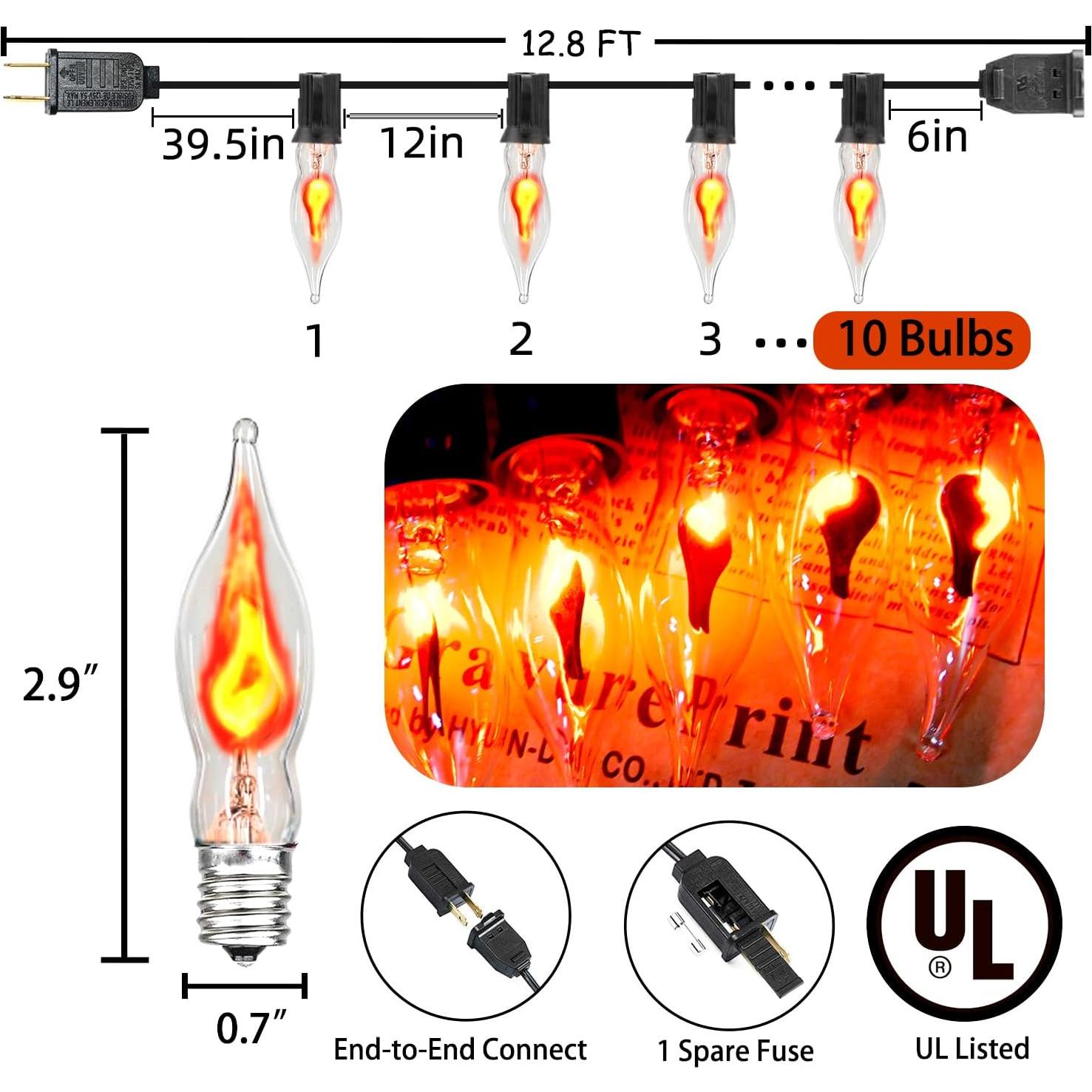 Luces de Cuerda de Llama Parpadeante 3.9m C7 Transparentes