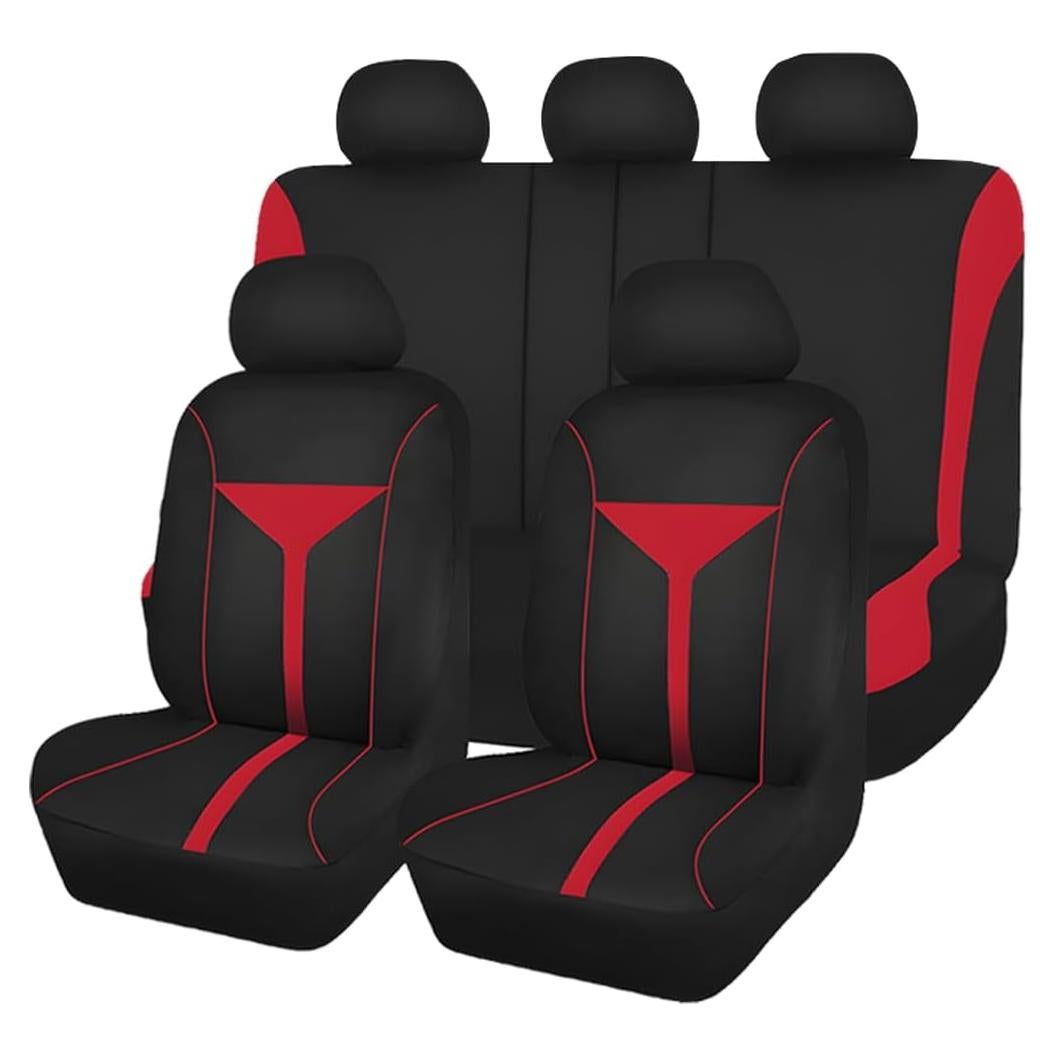 Funda de Asiento de Coche Zpana Juego Completo Universal Rojo