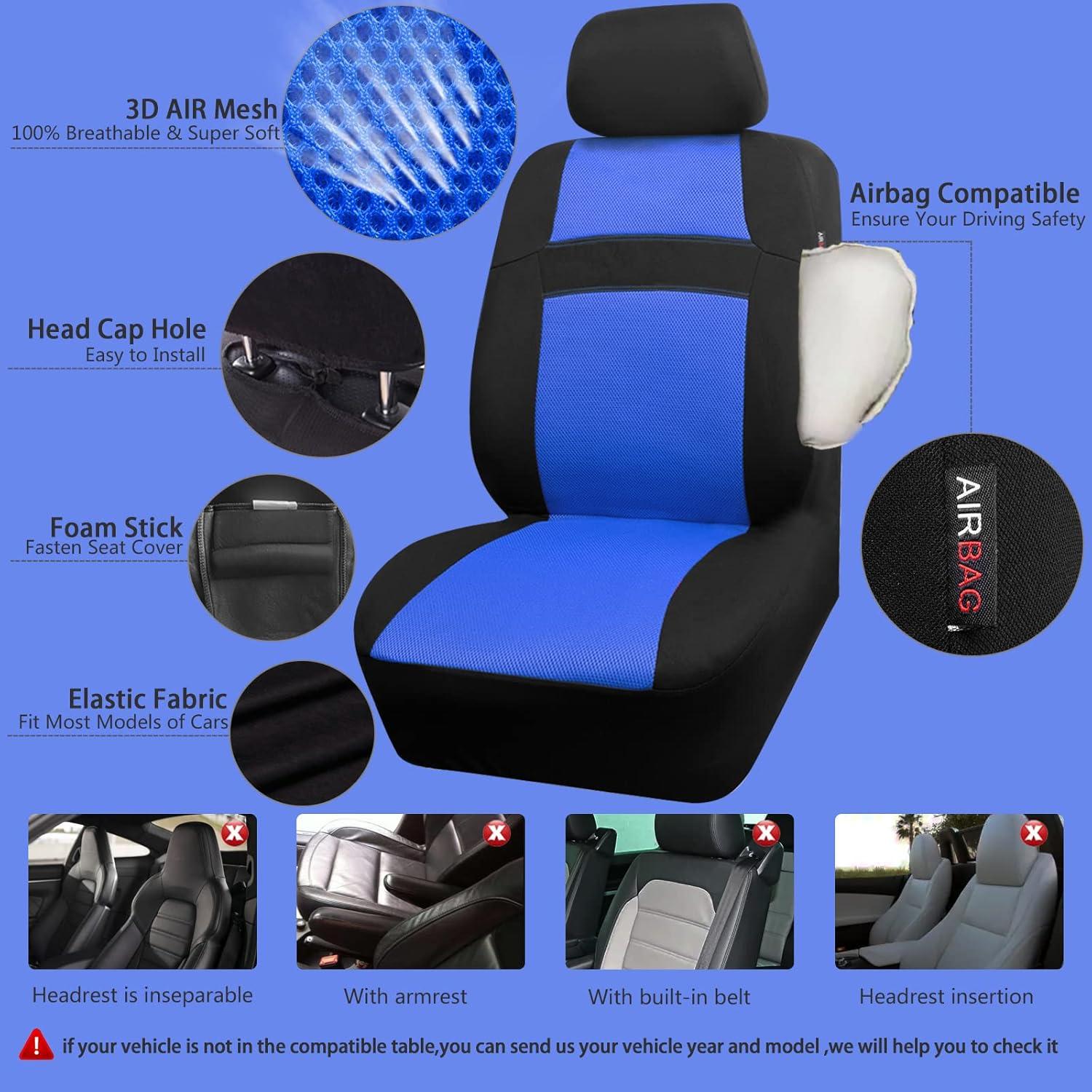 Cubiertas de Asiento de Coche 3D CAR PASS Azul y Negro