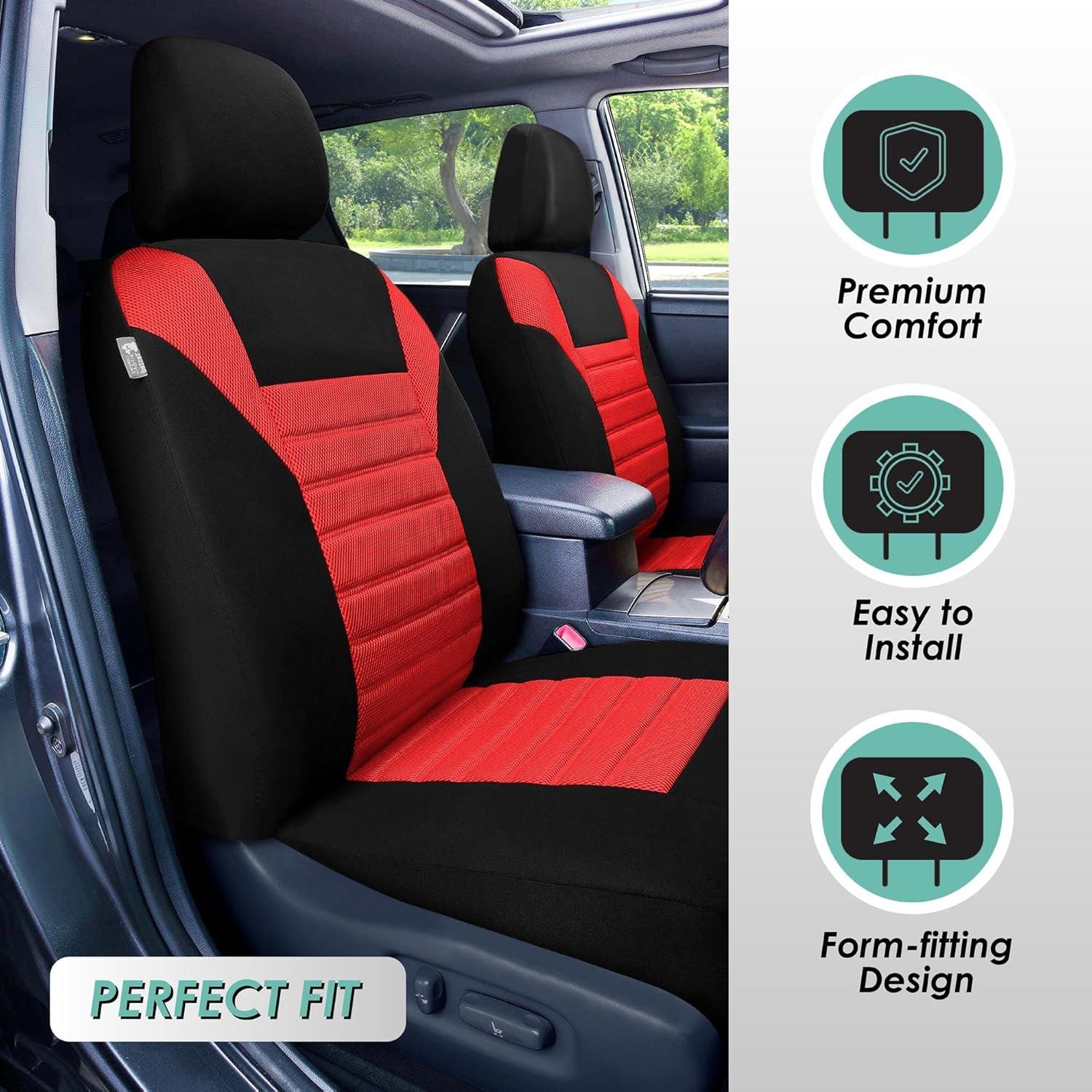 Fundas de Asiento Delanteras FH Group Rojo Ajuste Universal