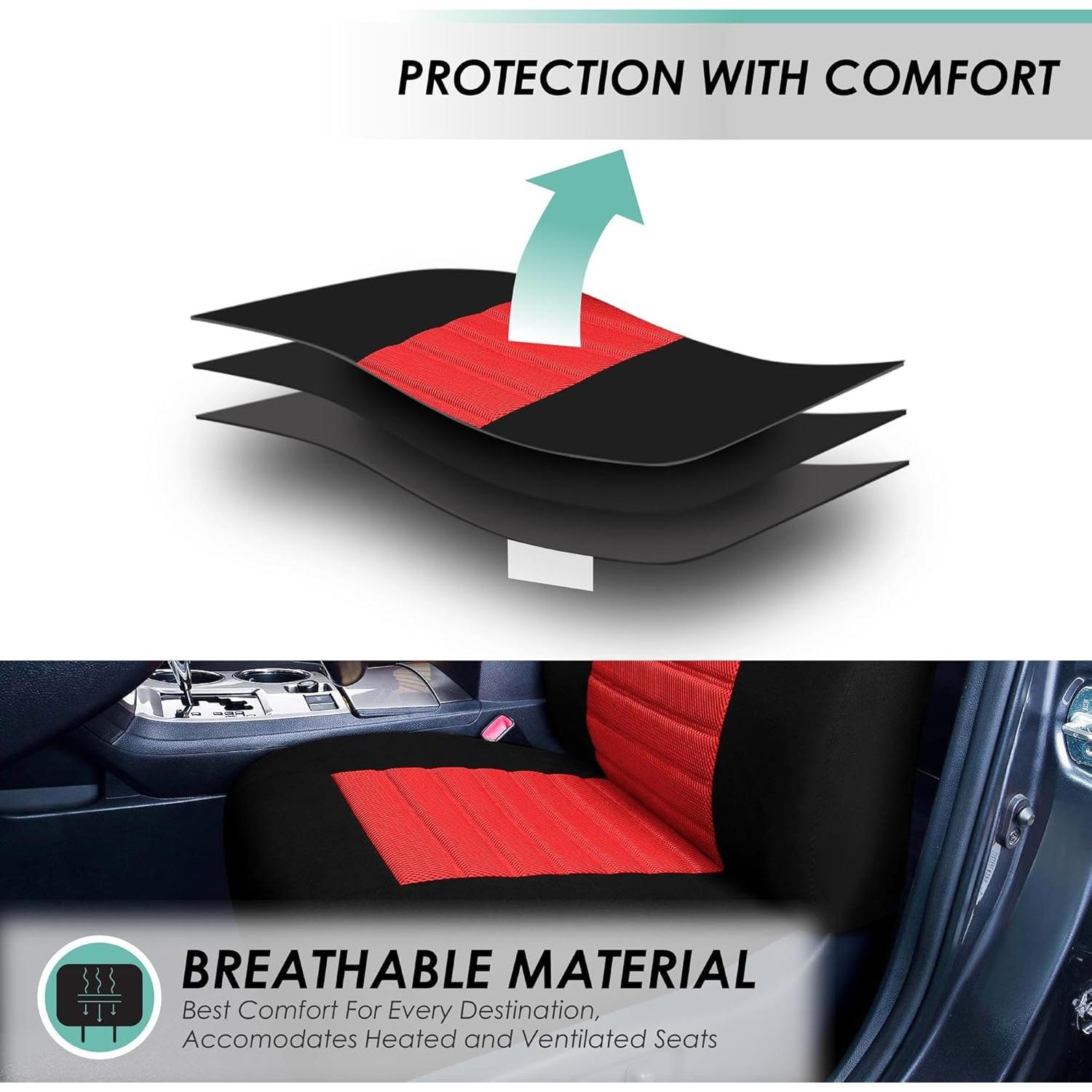 Fundas de Asiento Delanteras FH Group Rojo Ajuste Universal