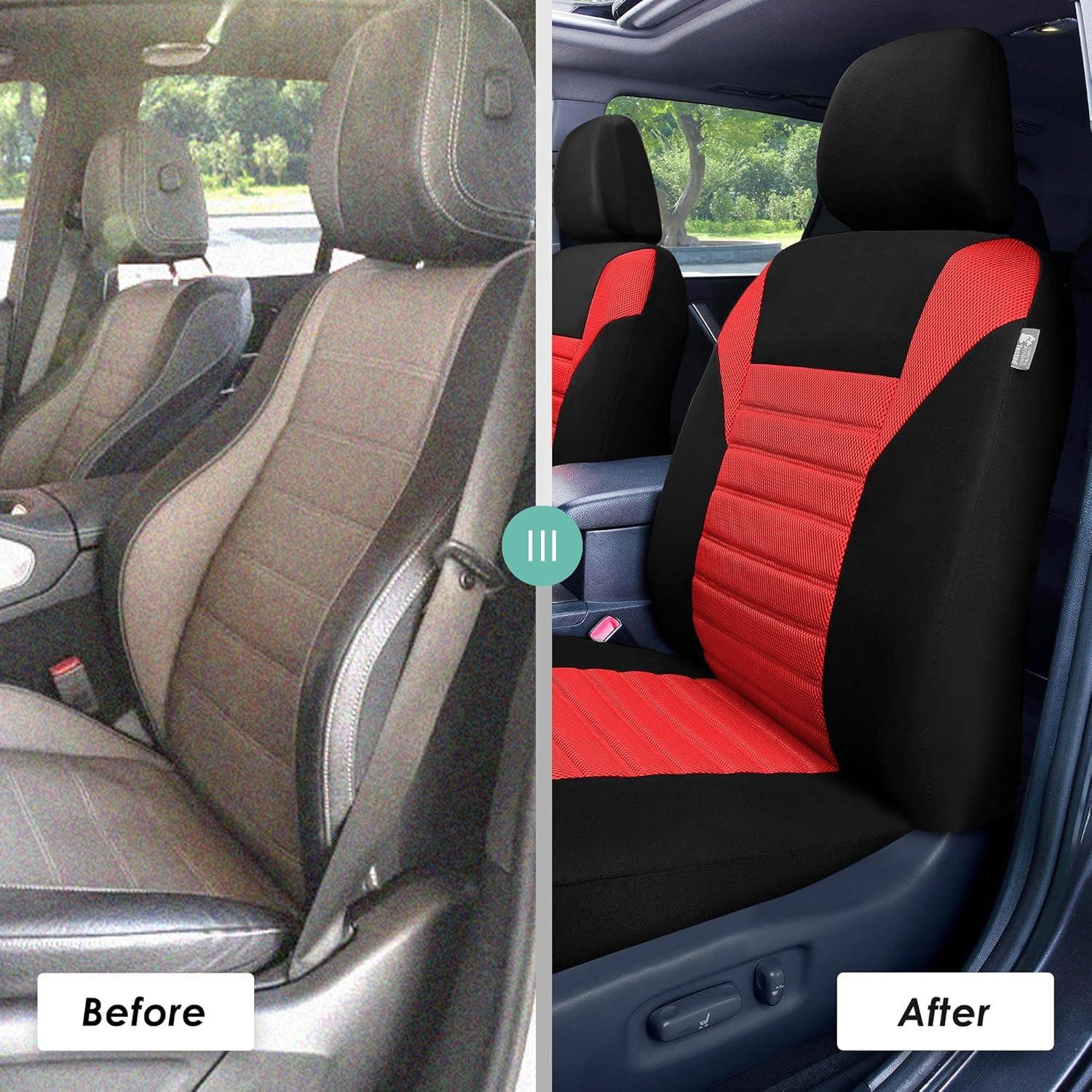 Fundas de Asiento Delanteras FH Group Rojo Ajuste Universal