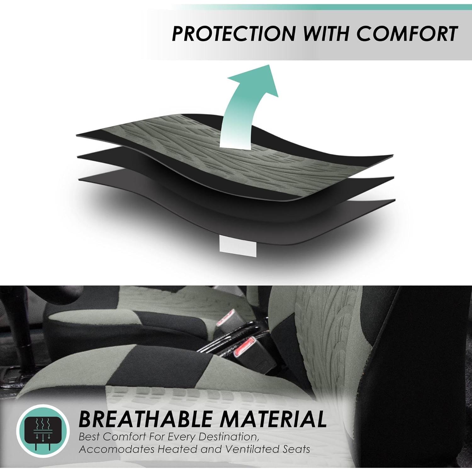 FH Group Fundas de Asiento Frontal Ajuste Universal Gris