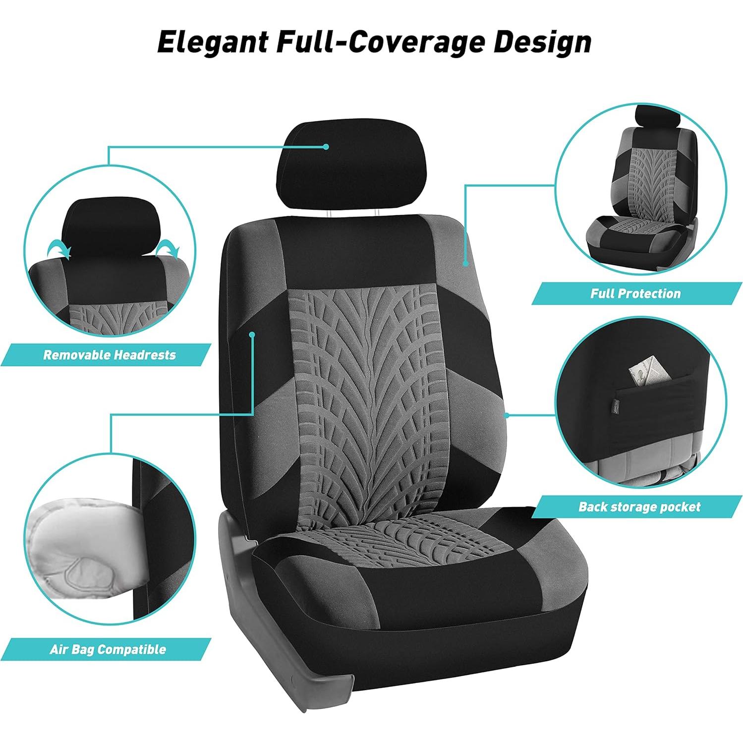 FH Group Fundas de Asiento Frontal Ajuste Universal Gris