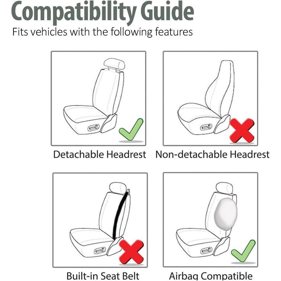 FH Group Fundas de Asiento Frontal Ajuste Universal Gris